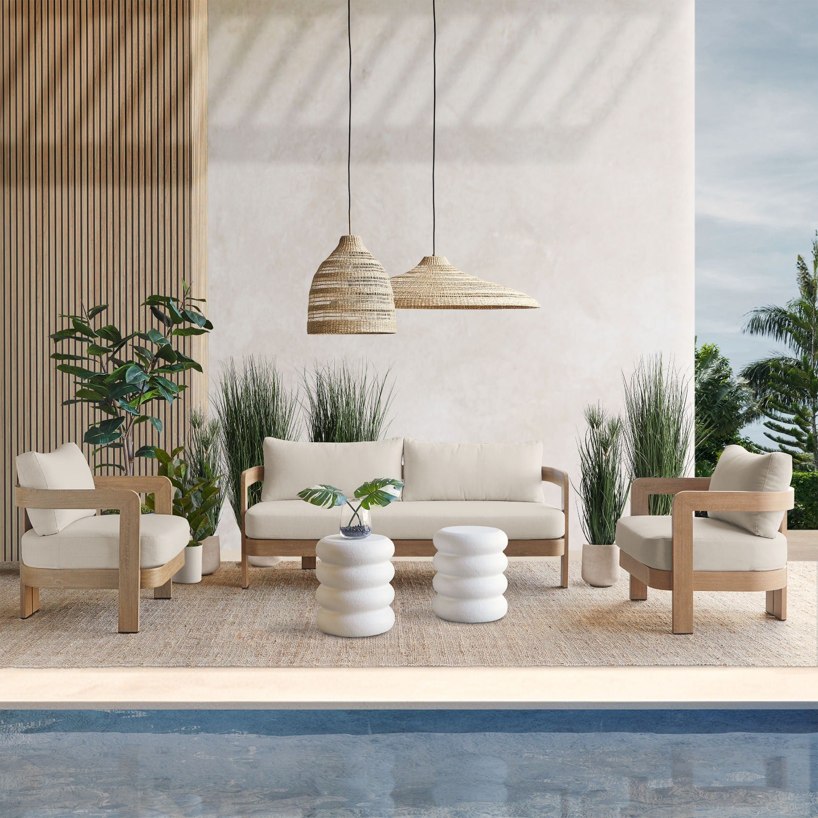 Arlo Outdoor Chair With Sunbrella® Cushions - Real Flame