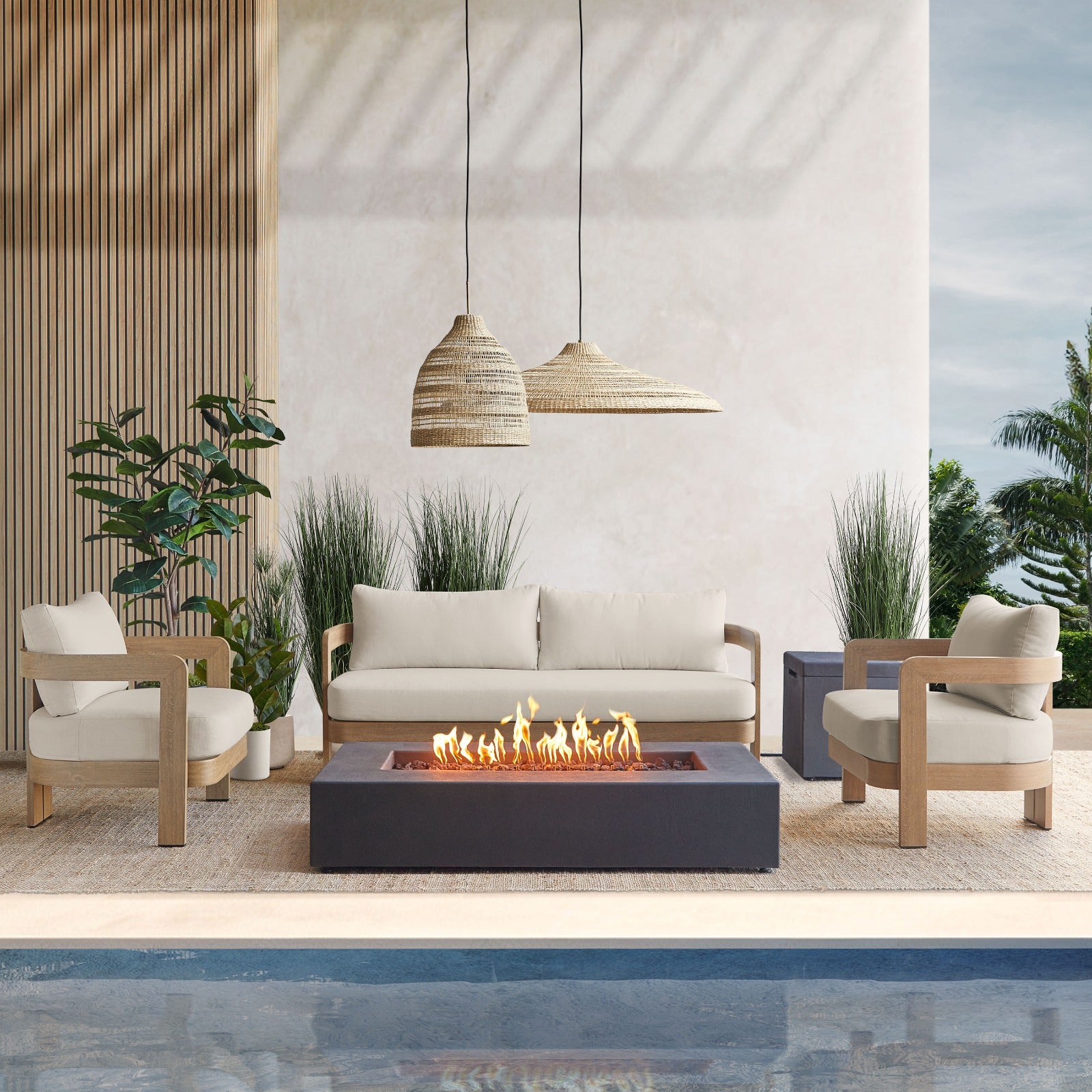 Arlo Outdoor Chair With Sunbrella® Cushions - Real Flame