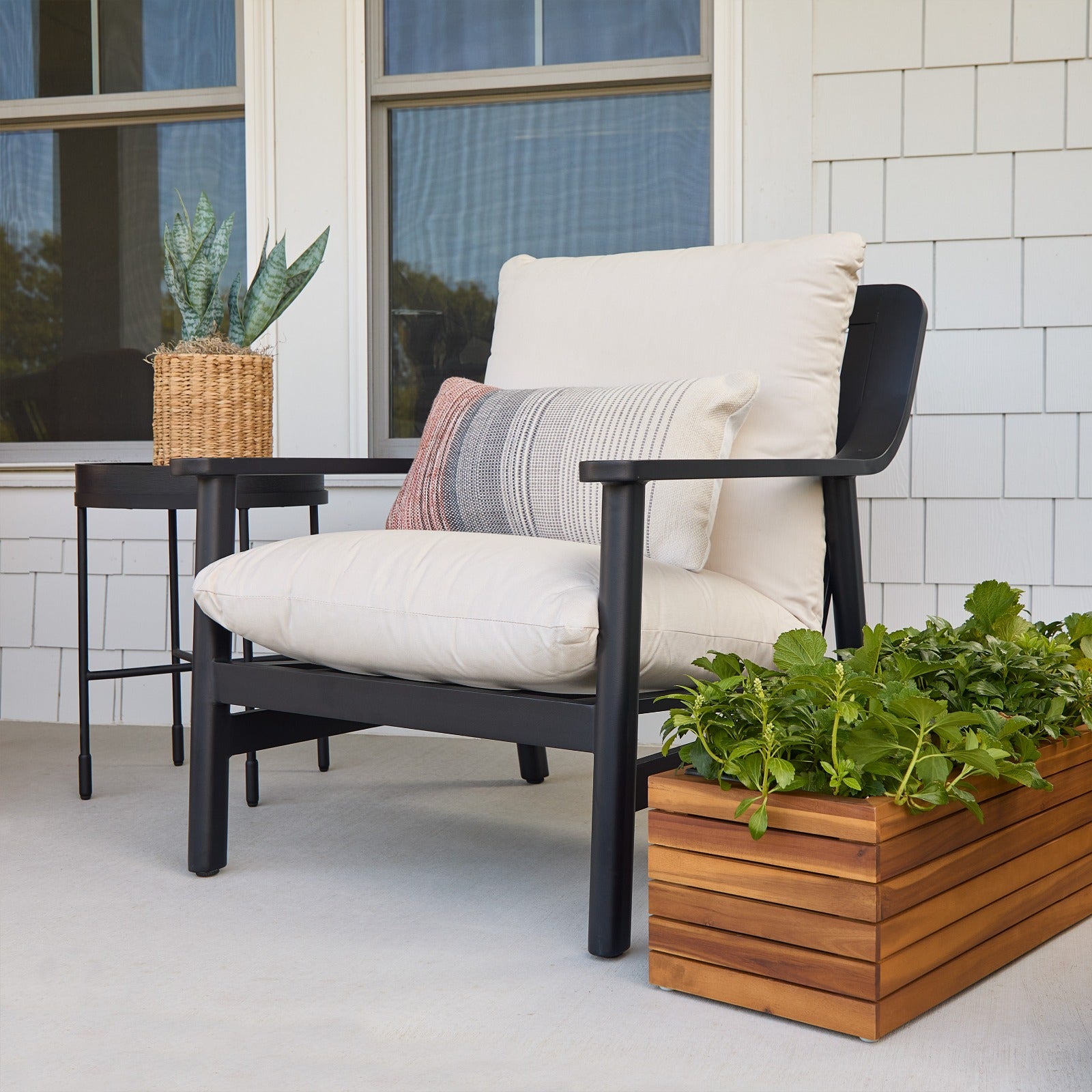Pomona Outdoor Chair Set With Sunbrella® Cushions - Real Flame