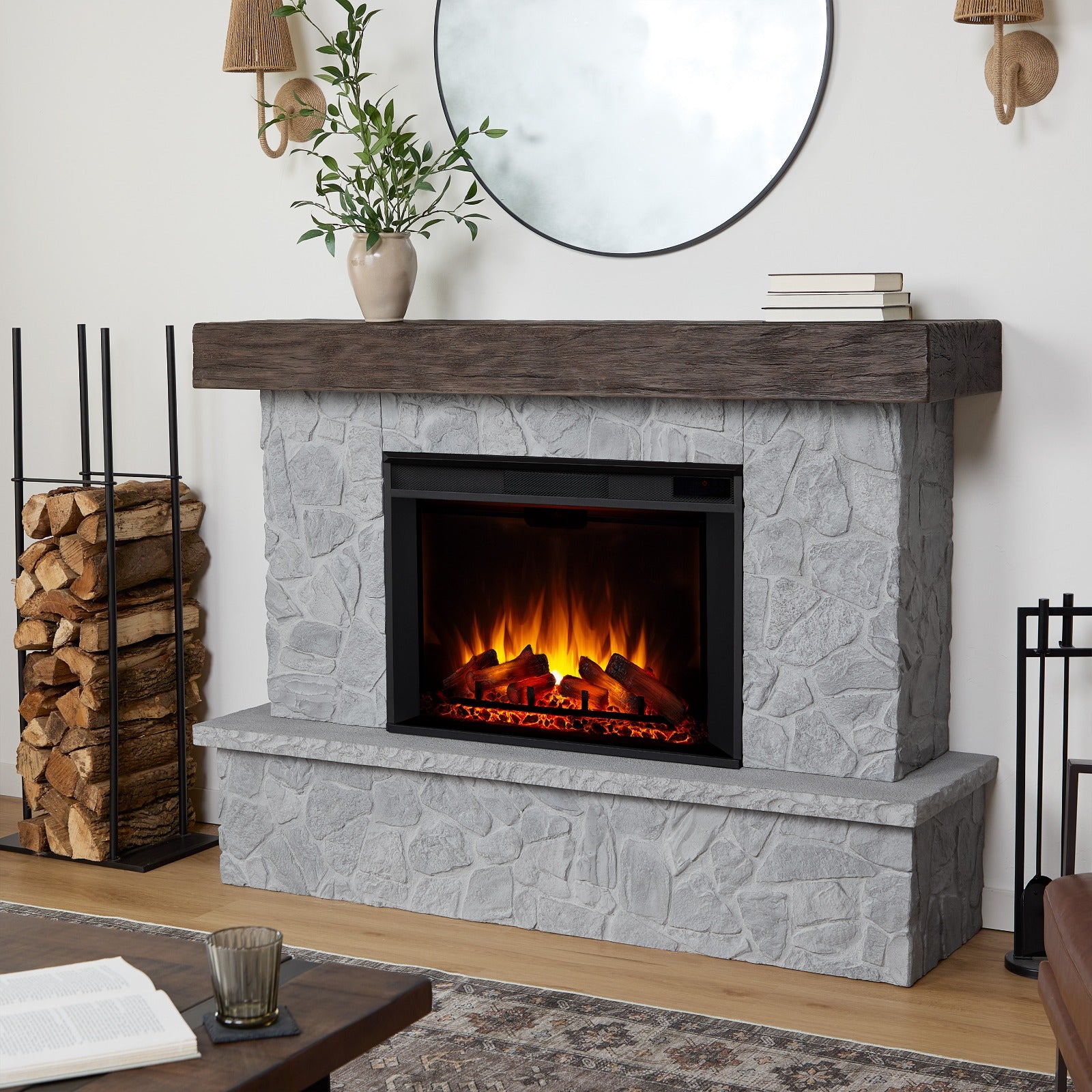 Odette Grand Electric Fireplace - Real Flame