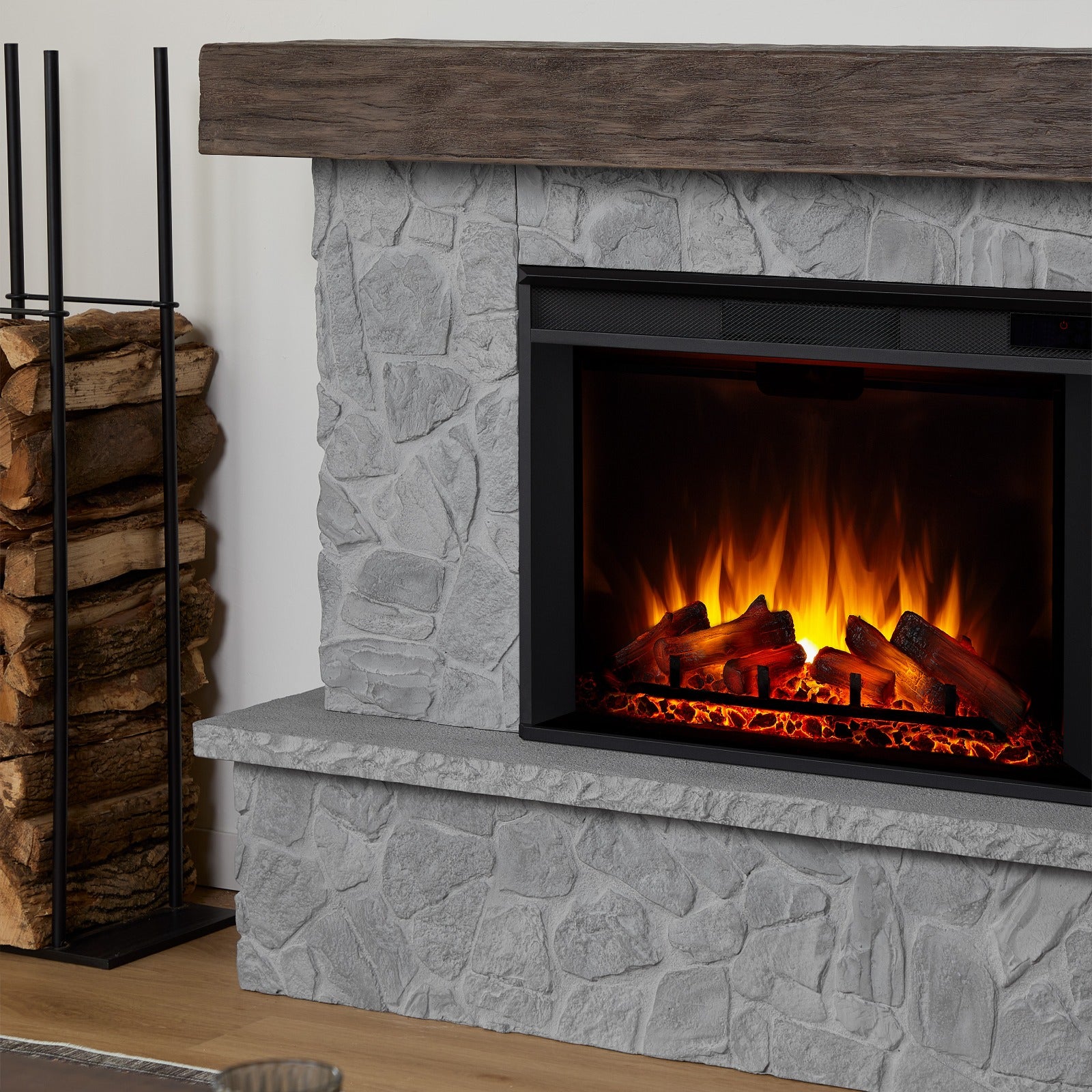 Odette Grand Electric Fireplace - Real Flame