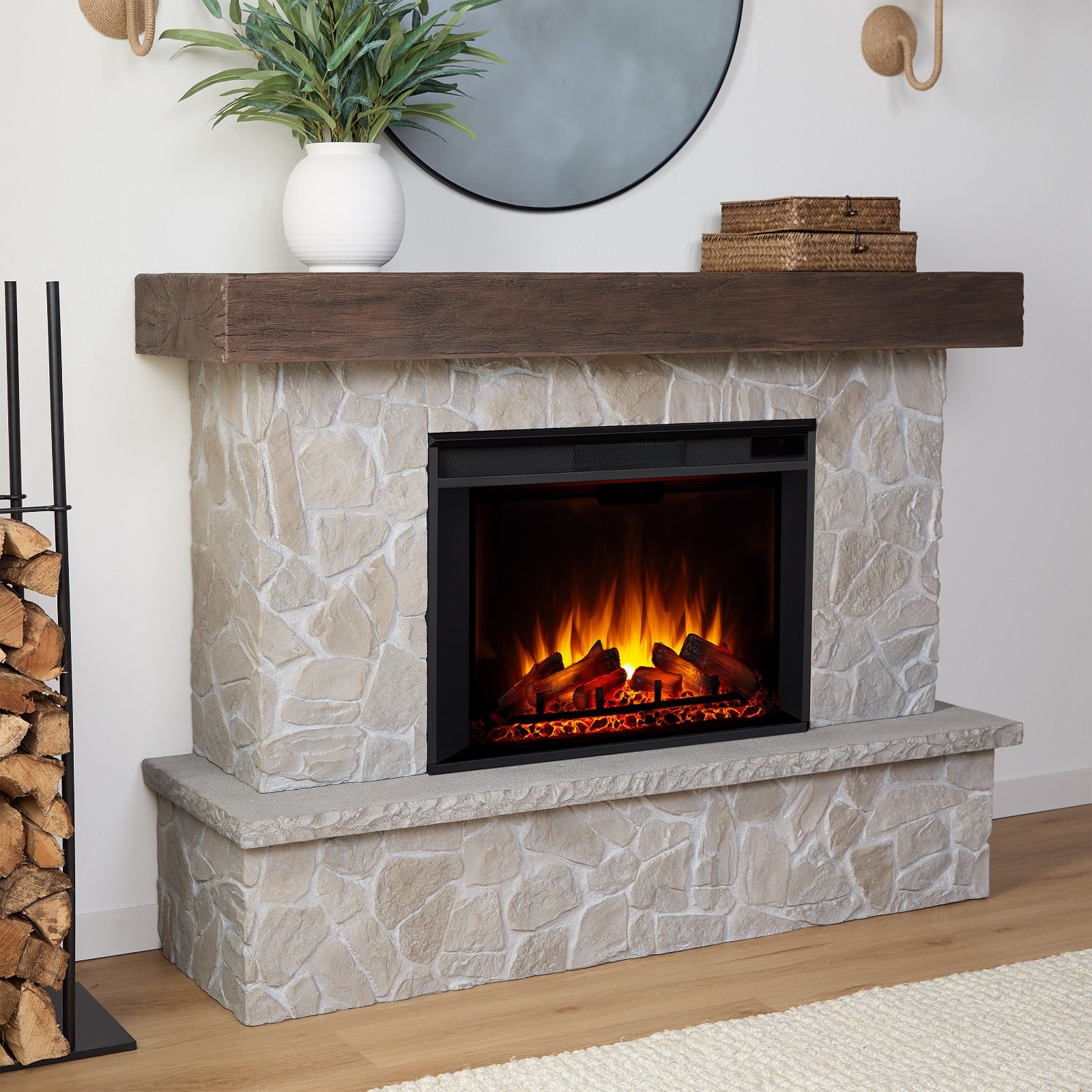 Odette Grand Electric Fireplace - Real Flame