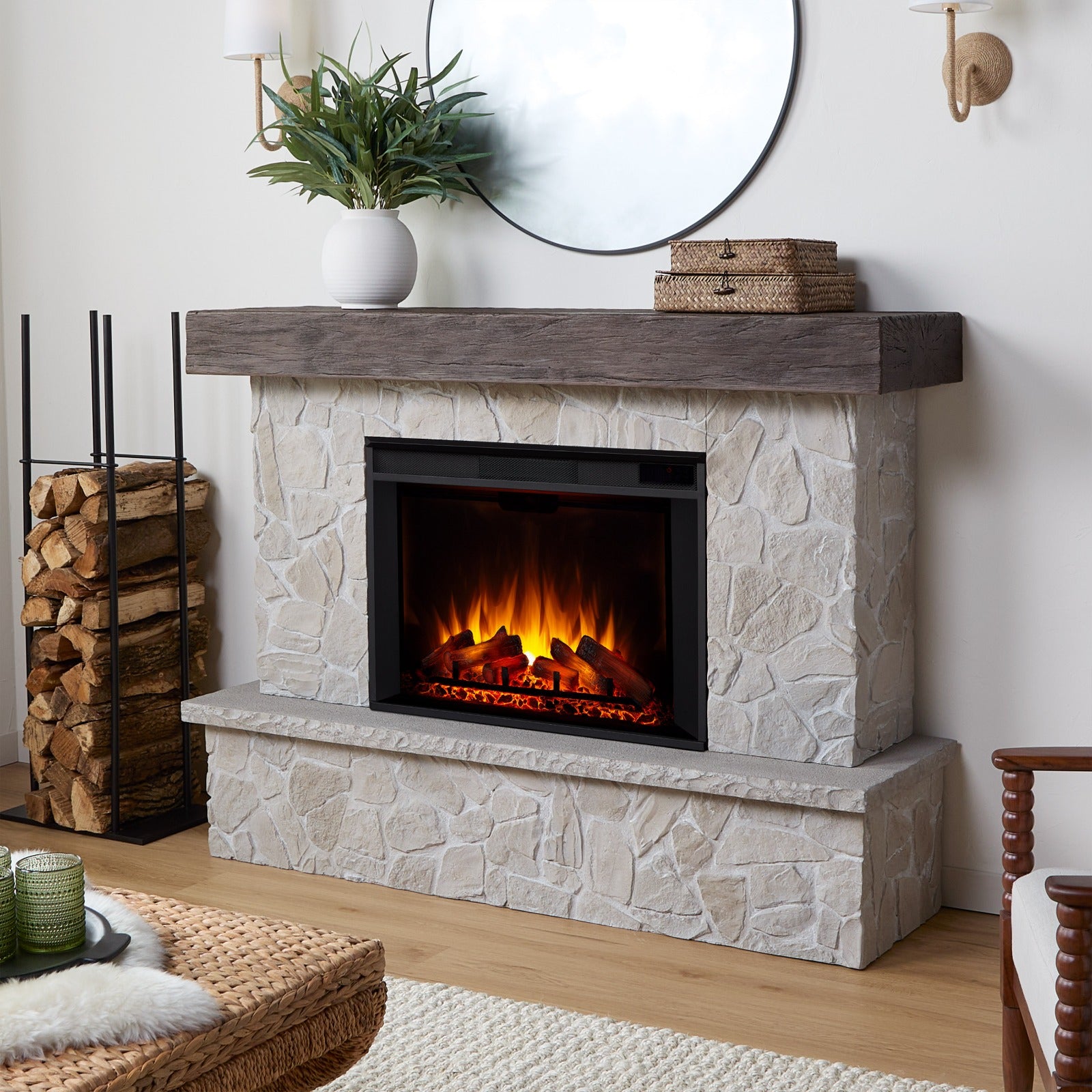 Odette Grand Electric Fireplace - Real Flame