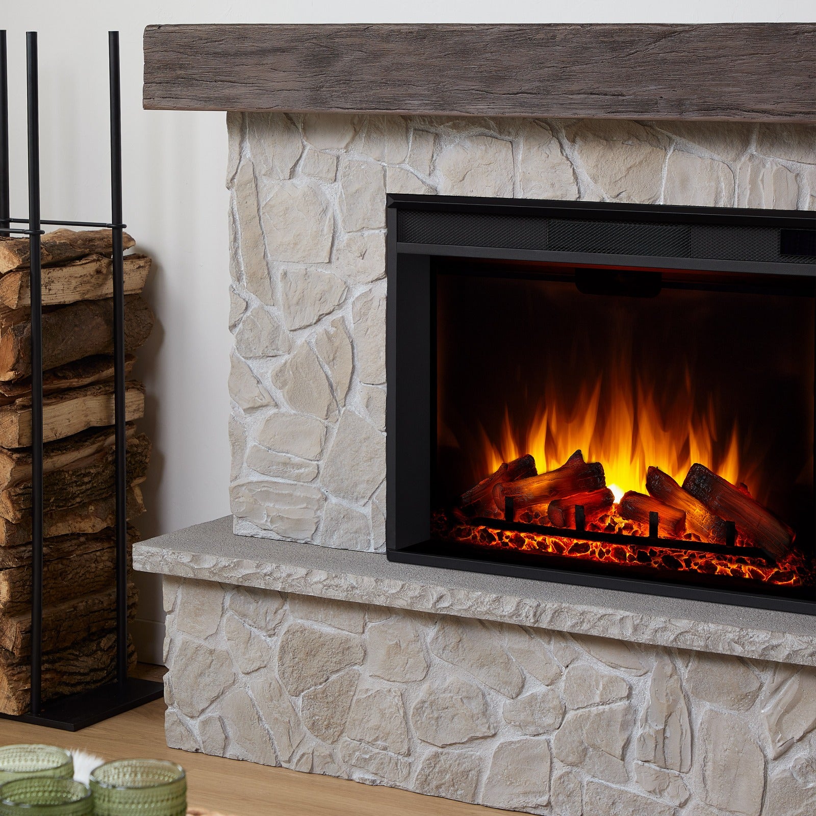 Odette Grand Electric Fireplace - Real Flame