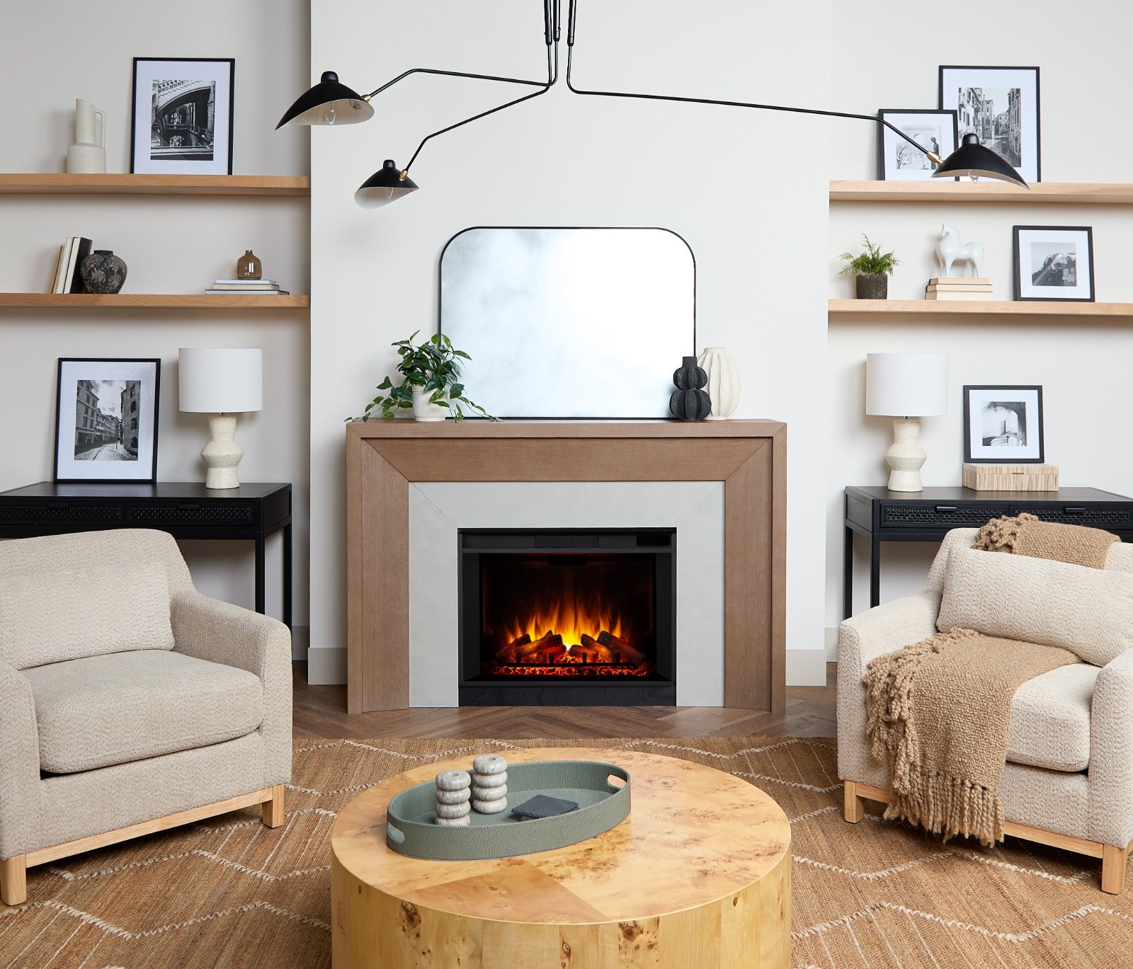 Brooks Grand Electric Fireplace - Real Flame
