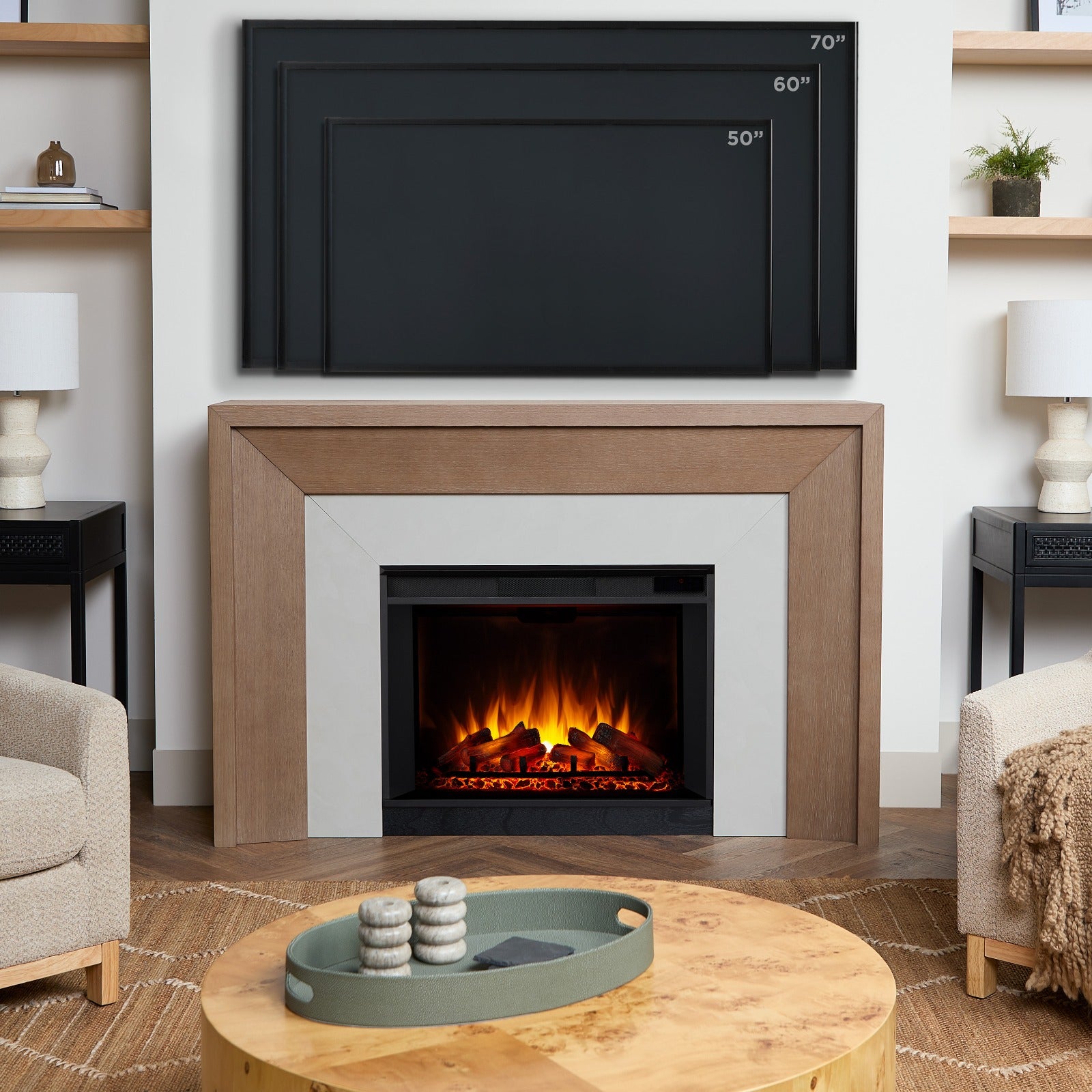 Brooks Grand Electric Fireplace - Real Flame