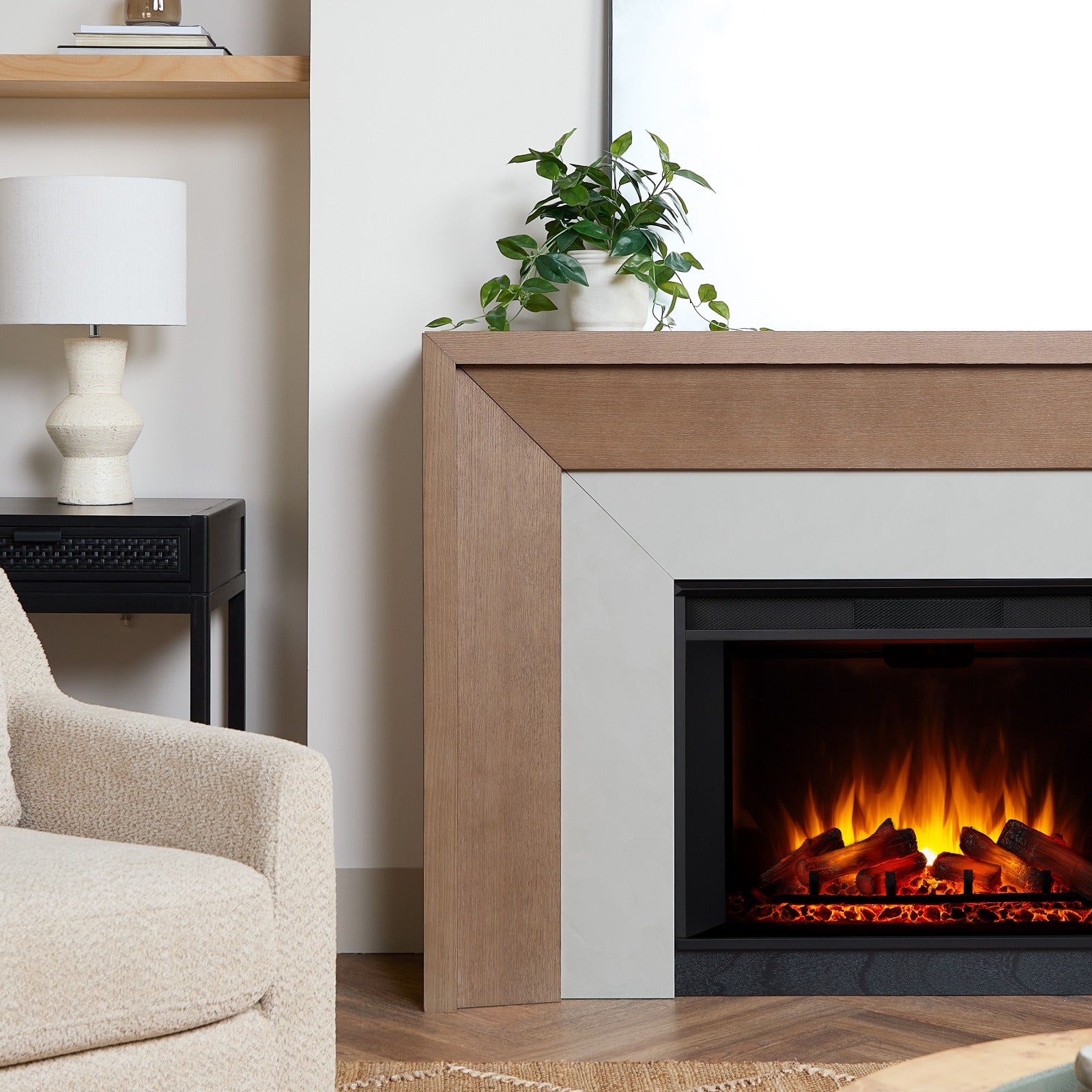 Brooks Grand Electric Fireplace - Real Flame