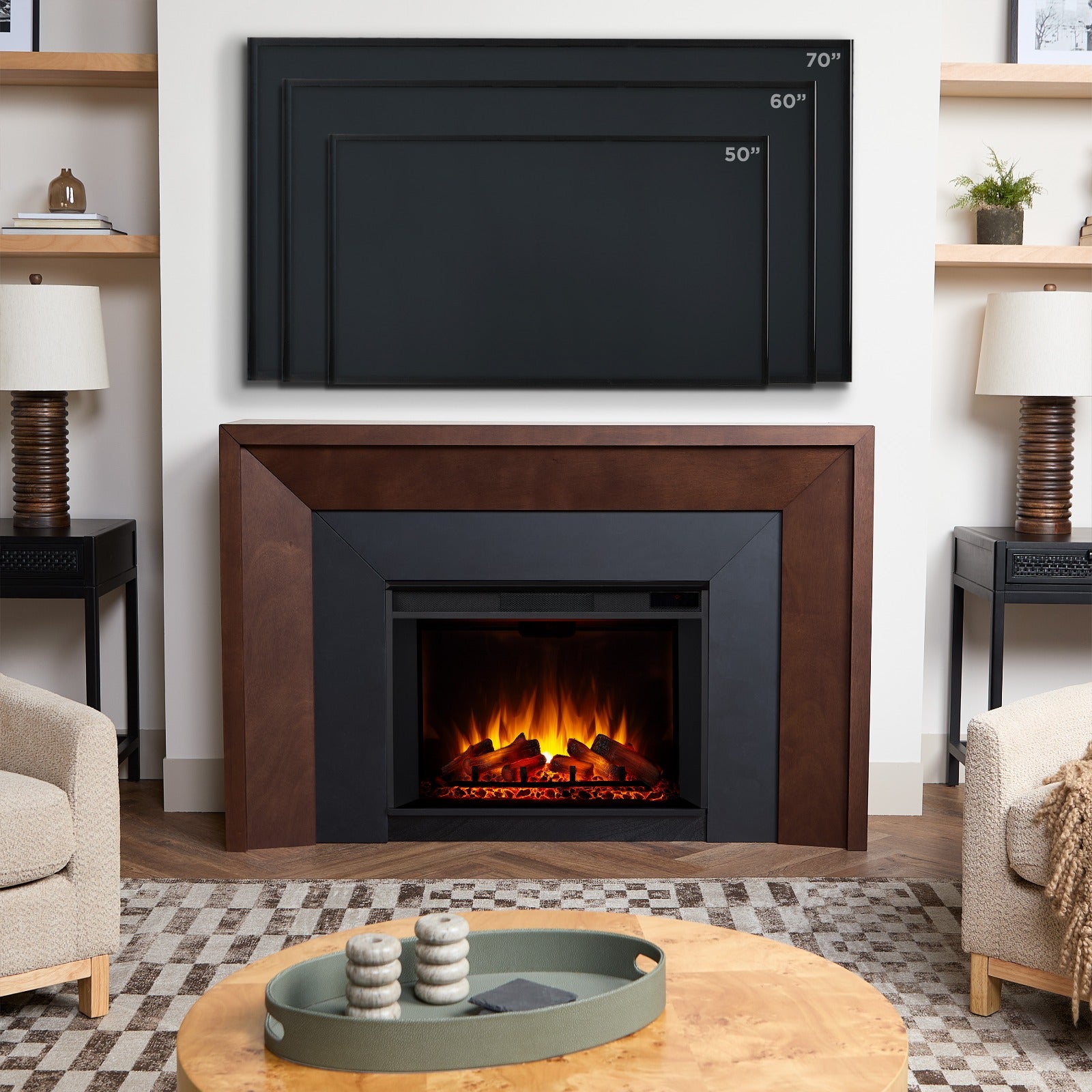 Brooks Grand Electric Fireplace - Real Flame