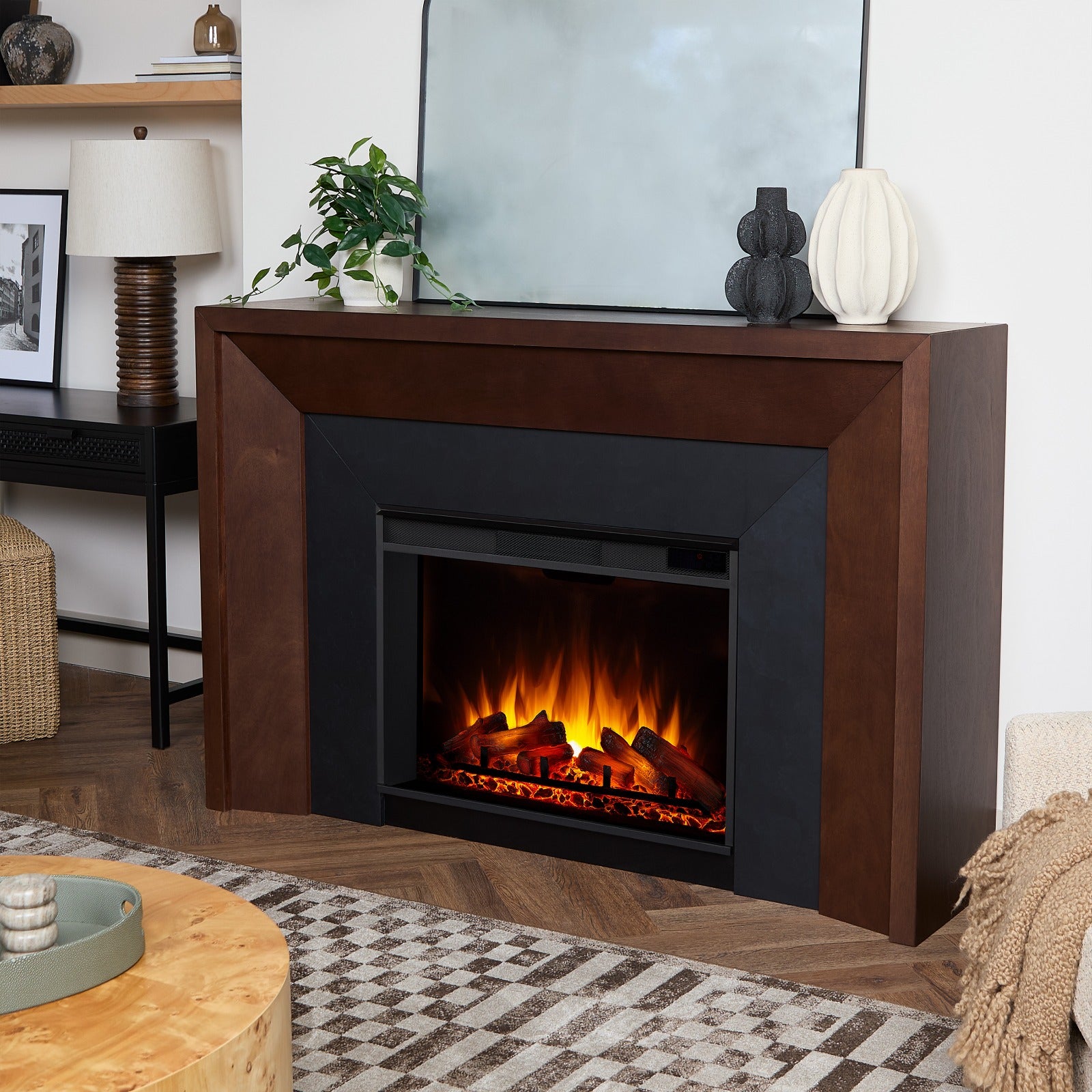 Brooks Grand Electric Fireplace - Real Flame