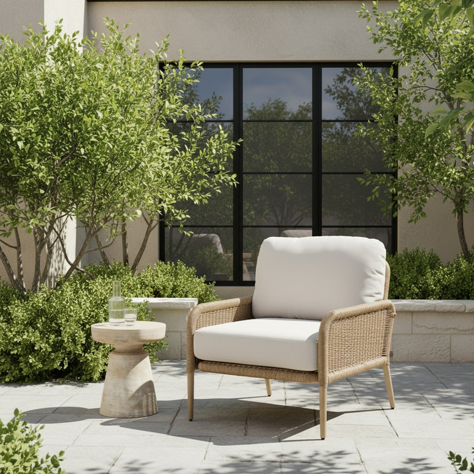 Morro Outdoor Chair With Sunbrella® Cushions - Real Flame