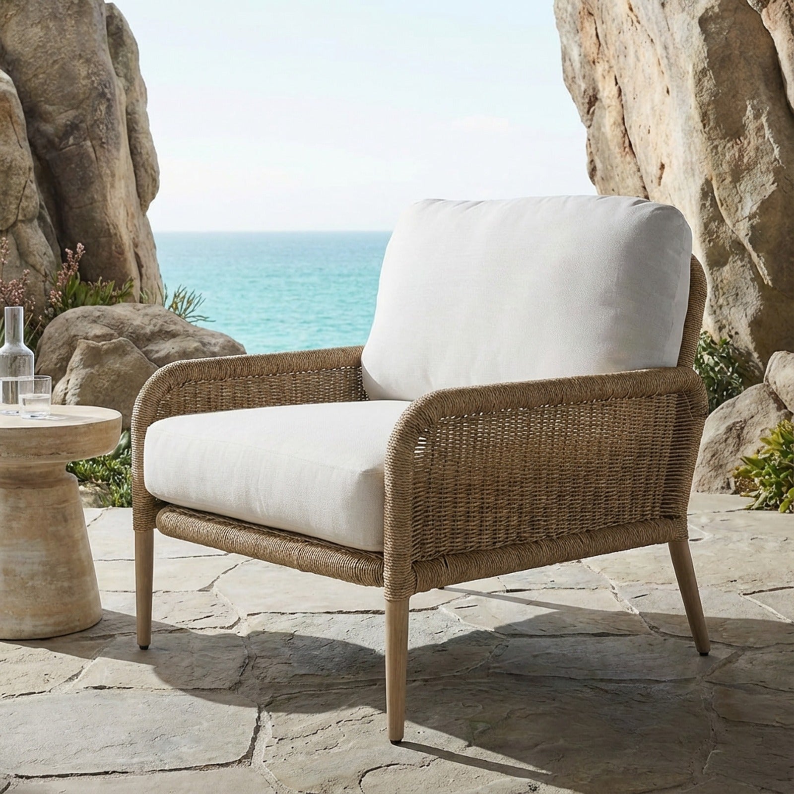 Morro Outdoor Chair With Sunbrella® Cushions - Real Flame