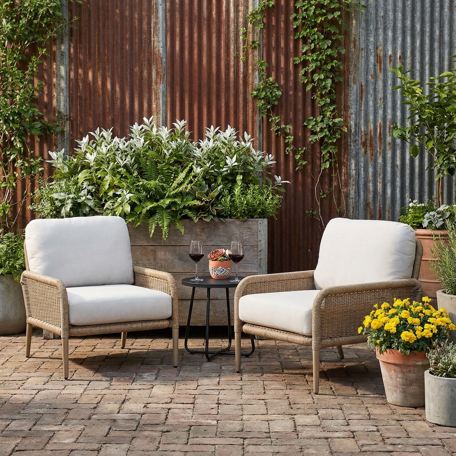 Morro Outdoor Chair With Sunbrella® Cushions - Real Flame