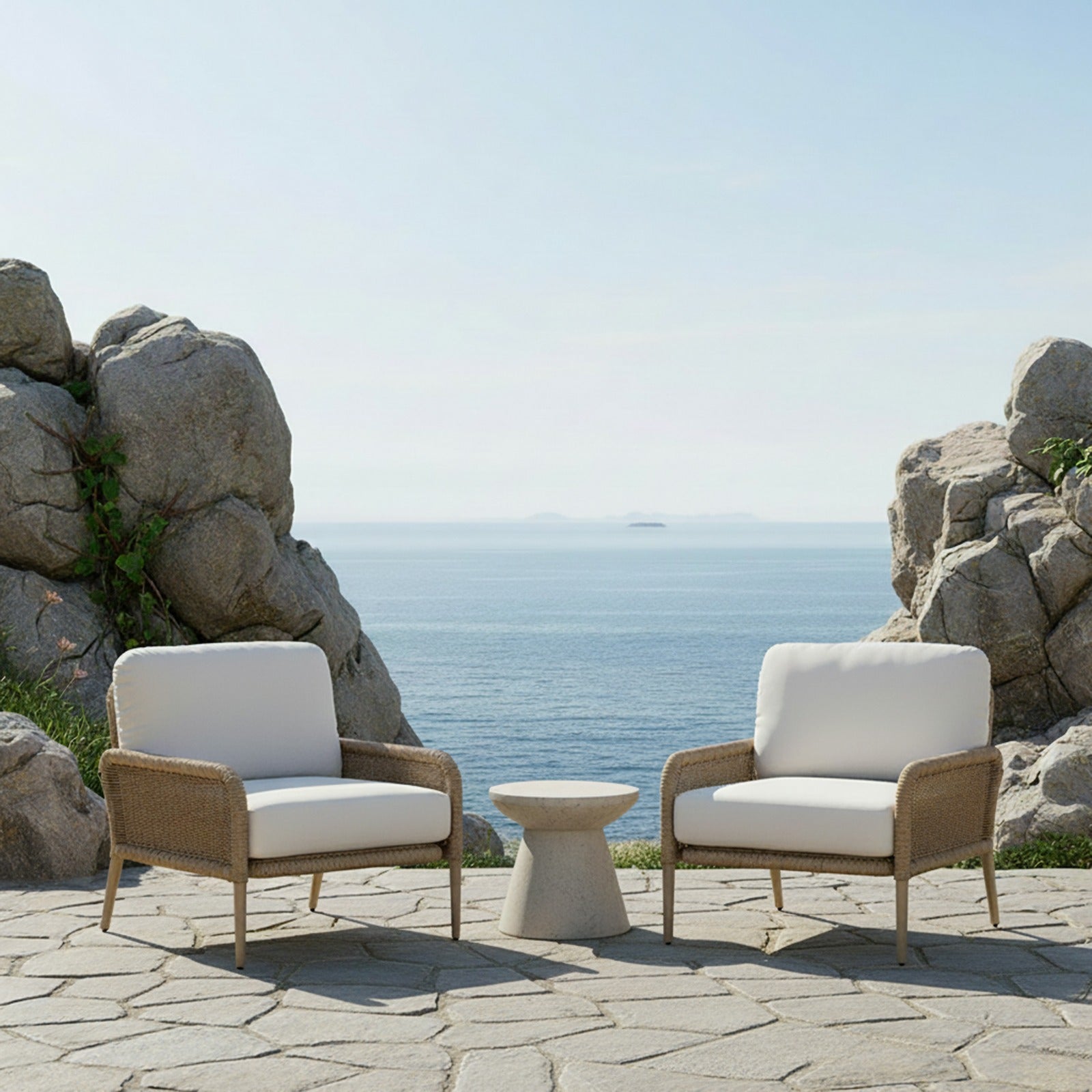 Morro Outdoor Chair With Sunbrella® Cushions - Real Flame