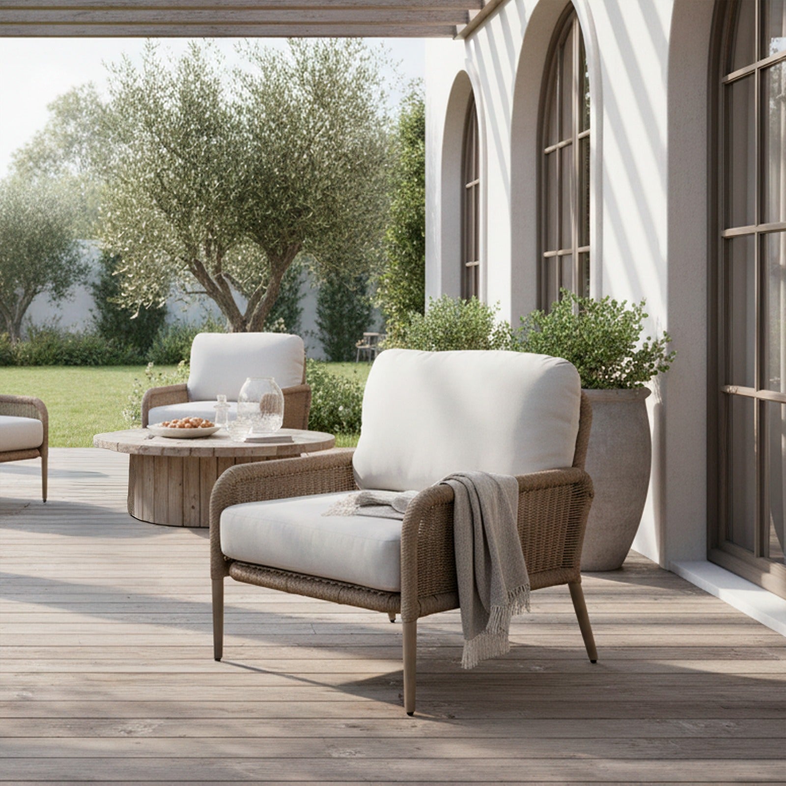 Morro Outdoor Chair With Sunbrella® Cushions - Real Flame