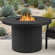 Calvin 44" Round Fire Pit Table With Hidden Propane Tank - Real Flame