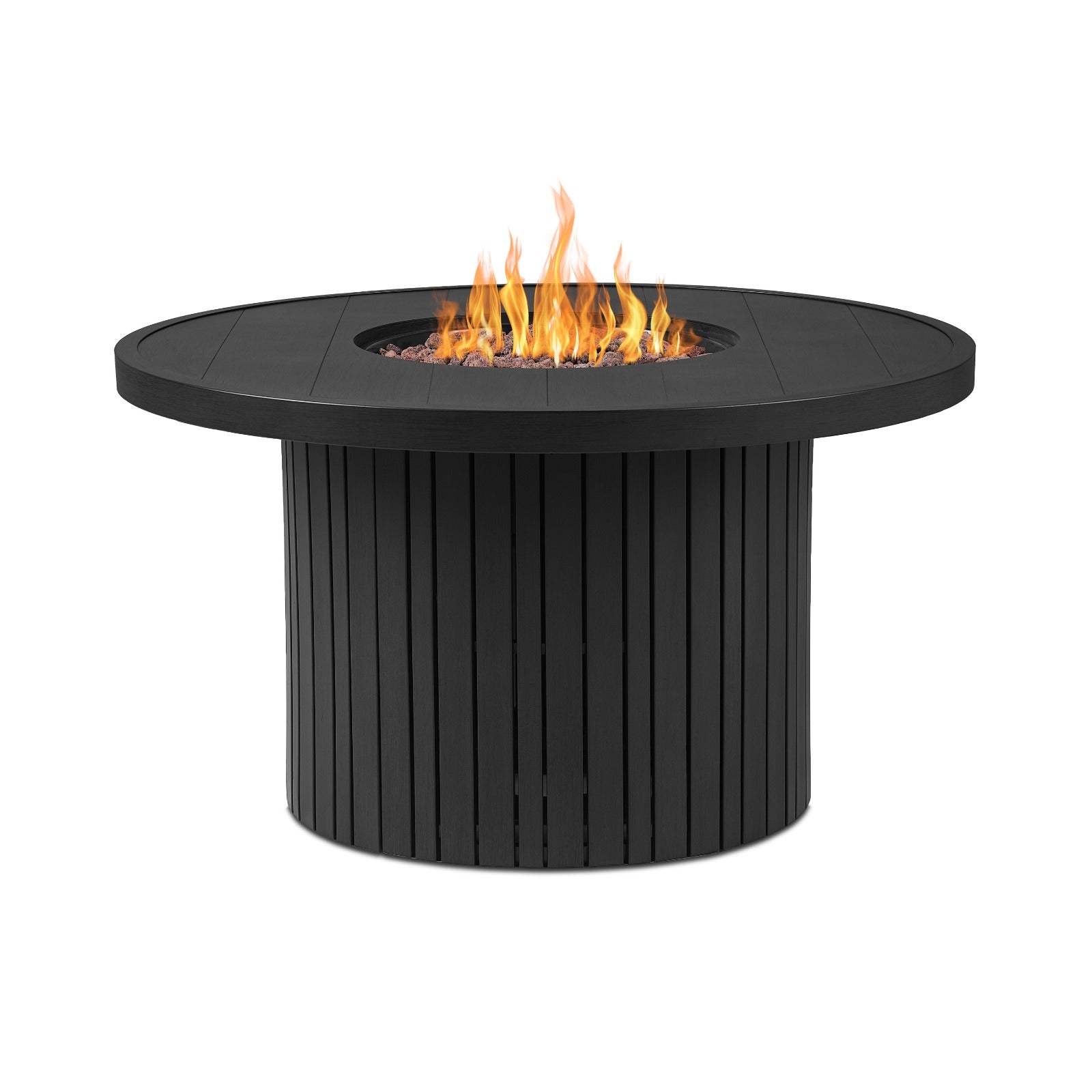 Calvin 44" Round Fire Pit Table With Hidden Propane Tank - Real Flame