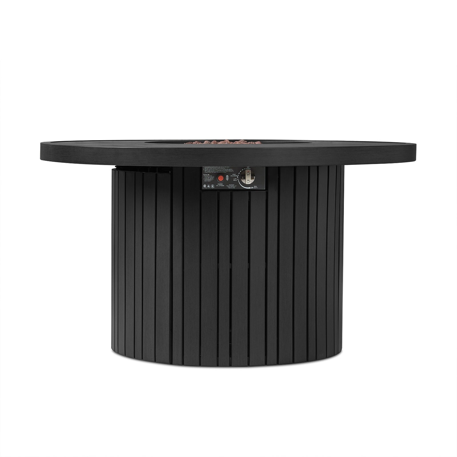 Calvin 44" Round Fire Pit Table With Hidden Propane Tank - Real Flame