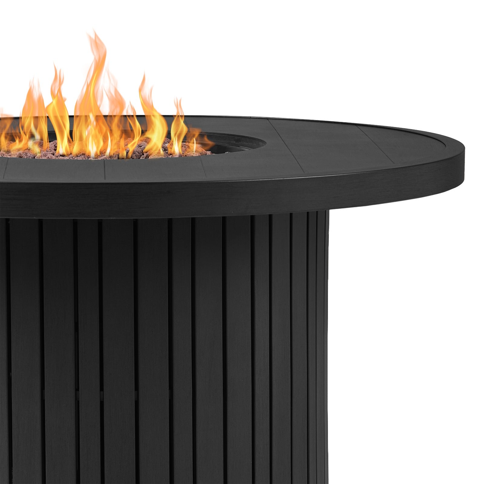 Calvin 44" Round Fire Pit Table With Hidden Propane Tank - Real Flame