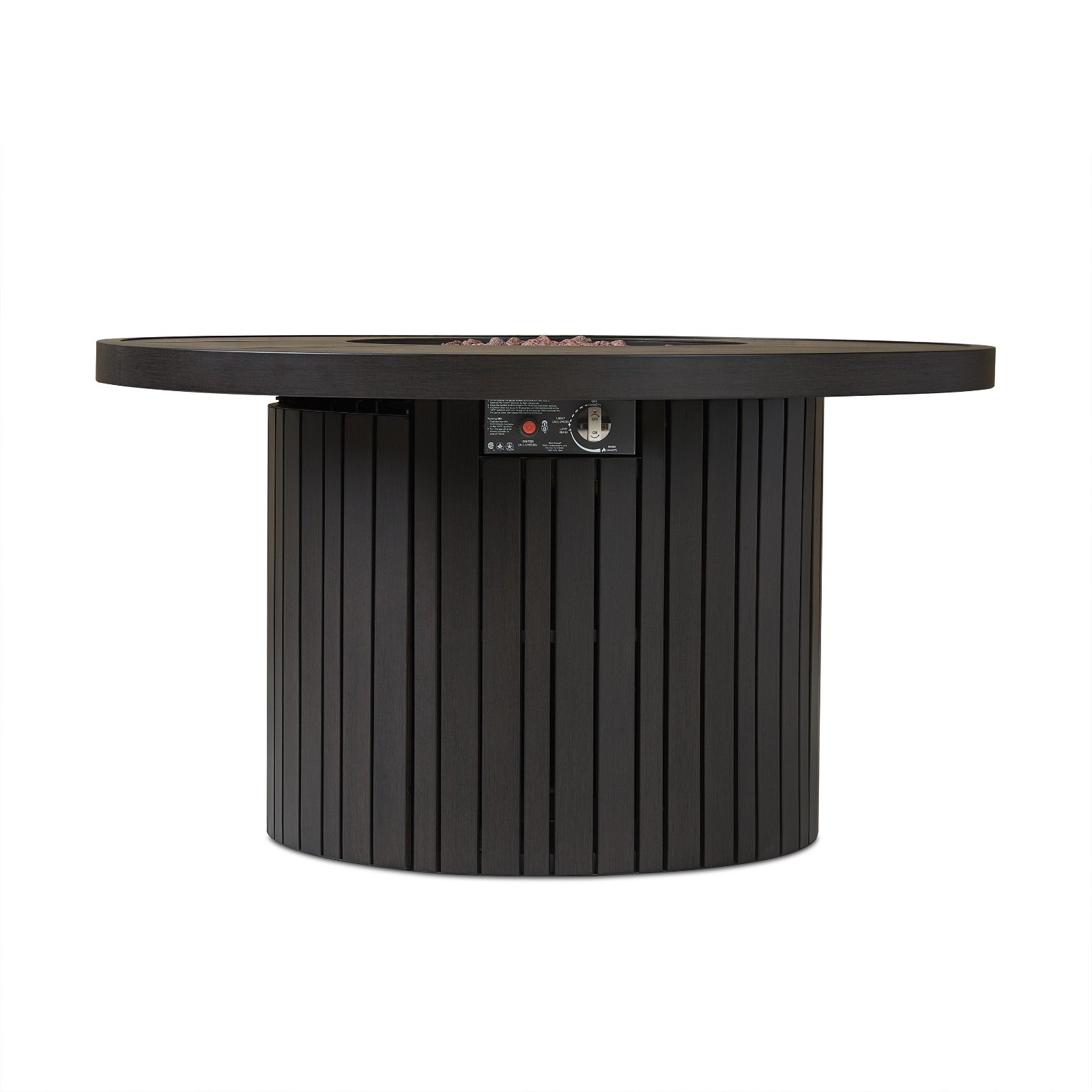 Calvin 44" Round Fire Pit Table With Hidden Propane Tank - Real Flame