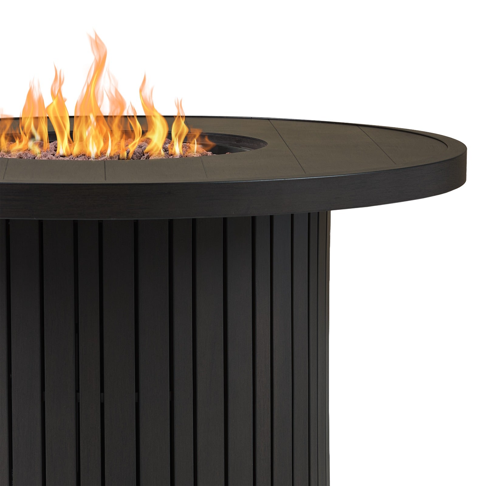 Calvin 44" Round Fire Pit Table With Hidden Propane Tank - Real Flame