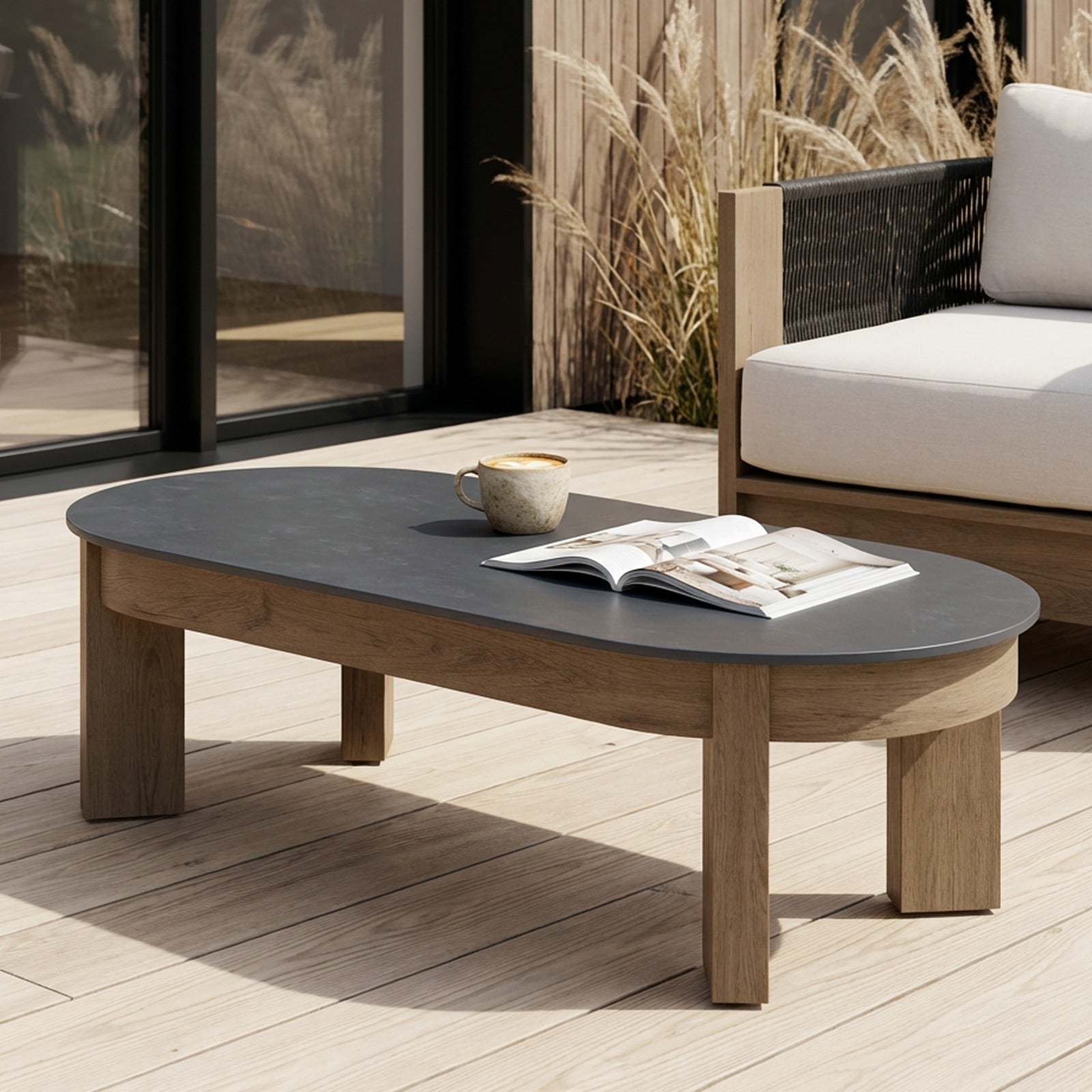 Stratton 55" Outdoor Coffee Table - Real Flame
