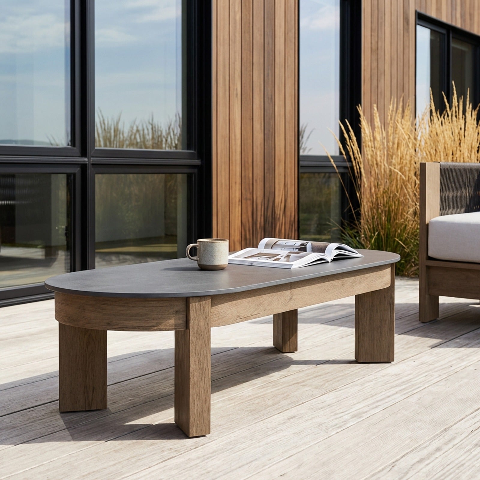 Stratton 55" Outdoor Coffee Table - Real Flame