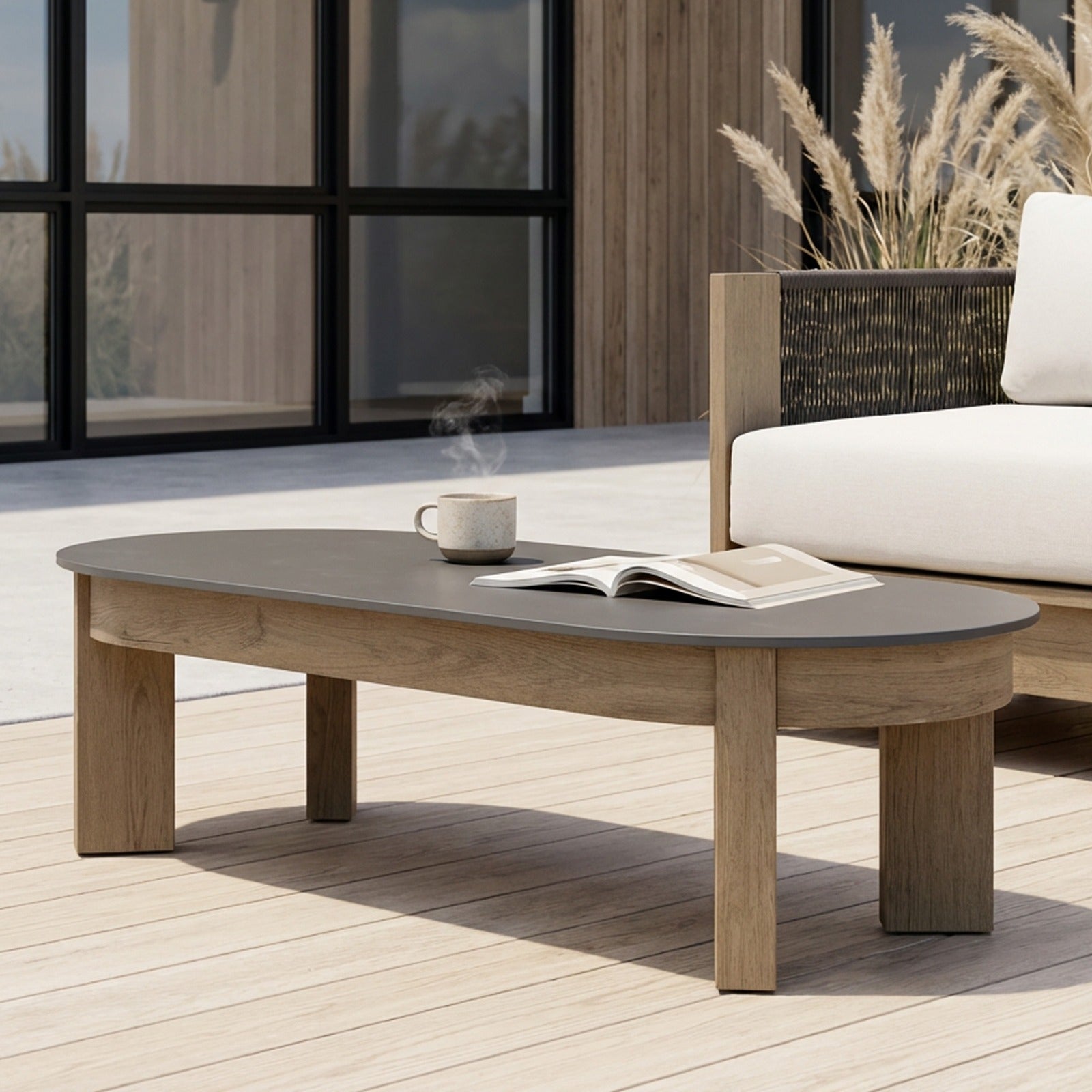 Stratton 55" Outdoor Coffee Table - Real Flame