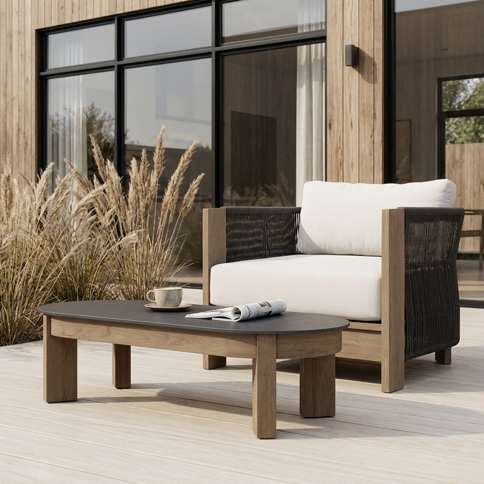 Stratton 55" Outdoor Coffee Table - Real Flame