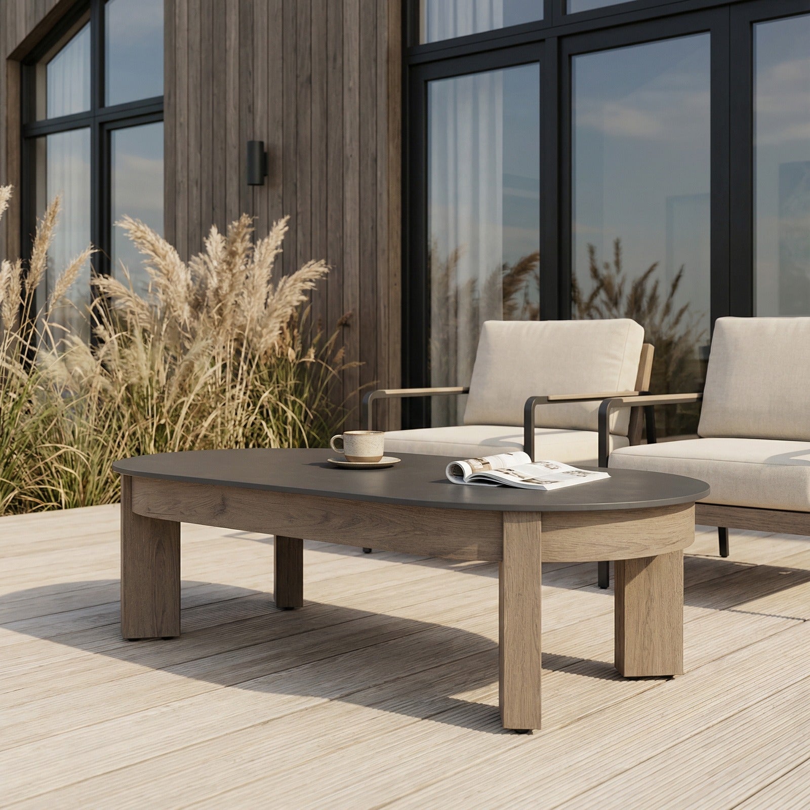 Stratton 55" Outdoor Coffee Table - Real Flame