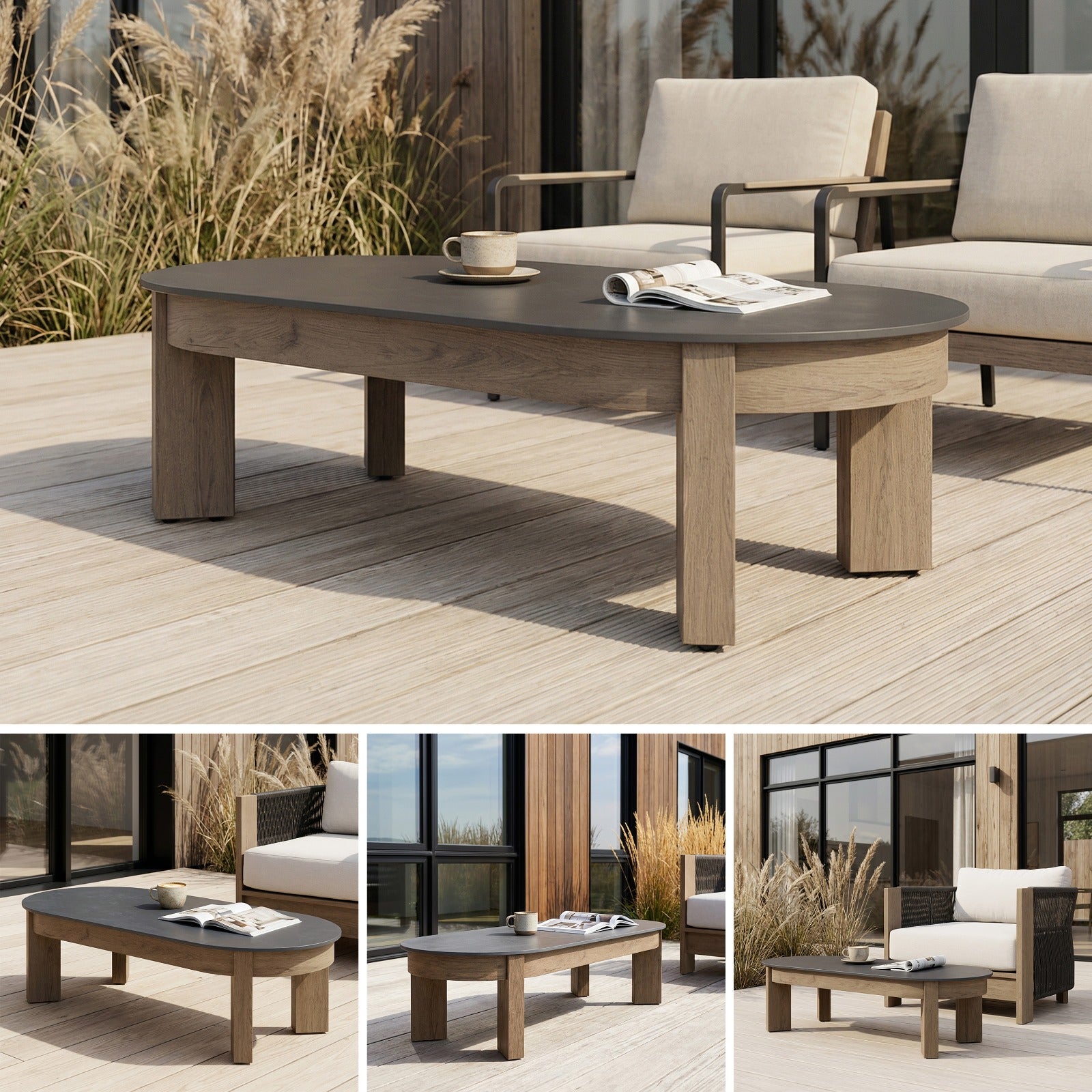 Stratton 55" Outdoor Coffee Table - Real Flame