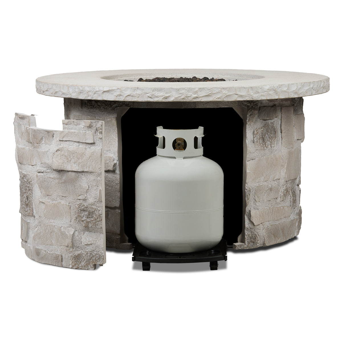 Scottsdale 40" Round Propane Fire Pit Table With Hidden Tank - Real Flame