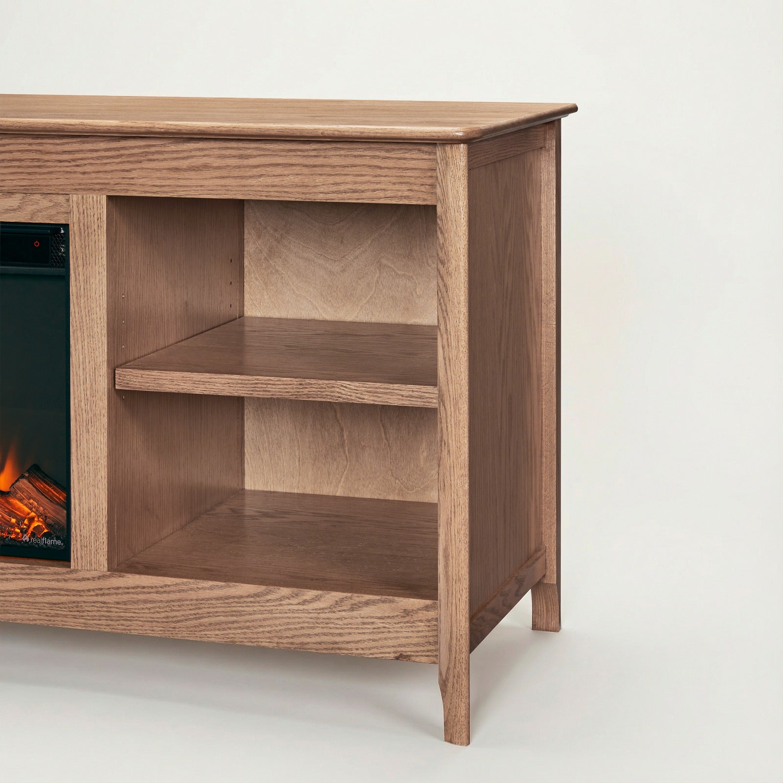 Ashford 68" Solid Wood Slim Electric Fireplace TV Stand - Real Flame