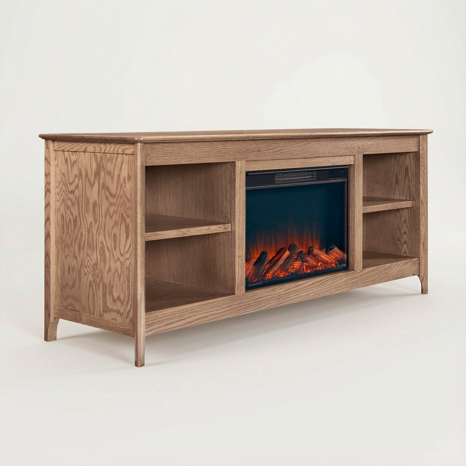 Ashford 68" Solid Wood Slim Electric Fireplace TV Stand - Real Flame