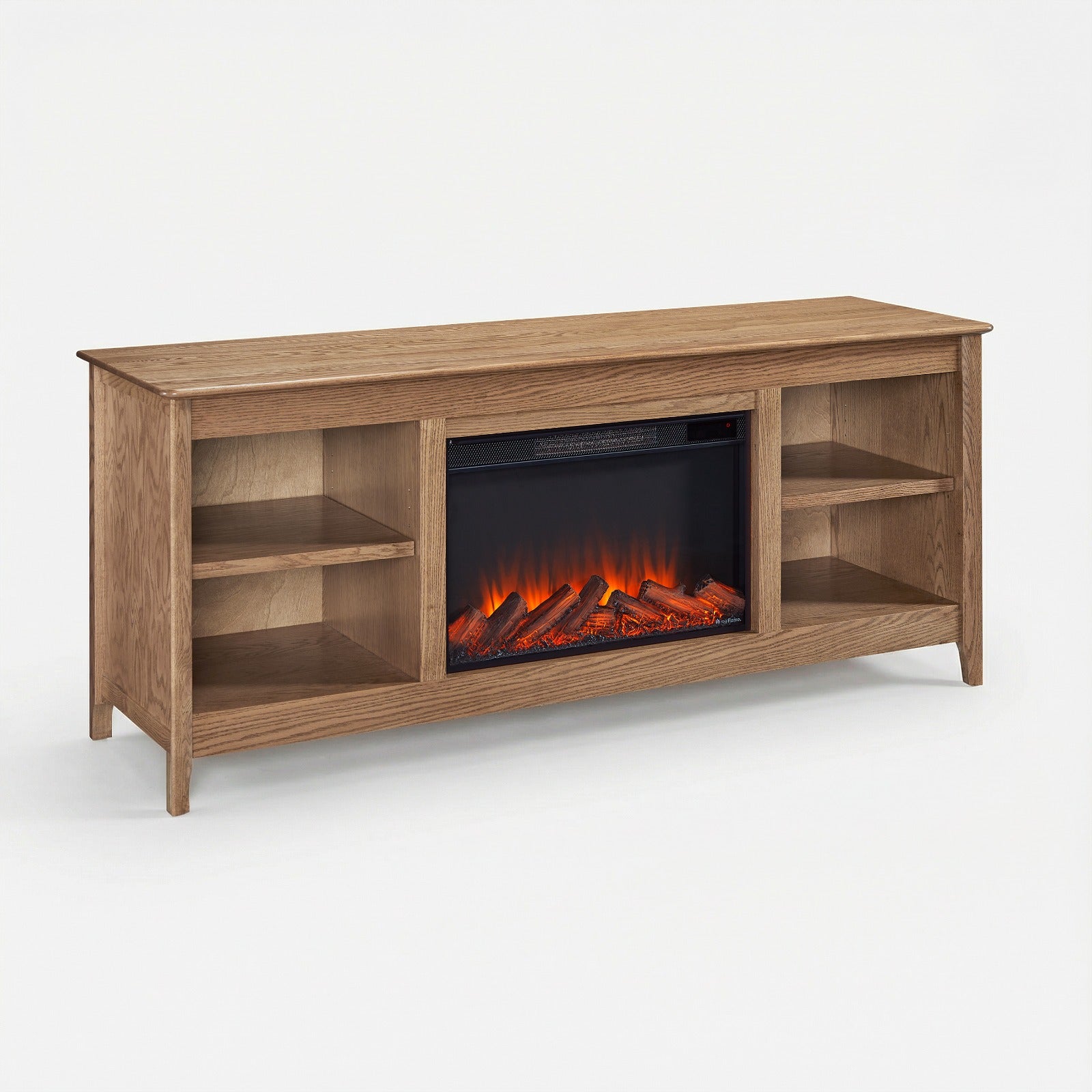 Ashford 68" Solid Wood Slim Electric Fireplace TV Stand - Real Flame