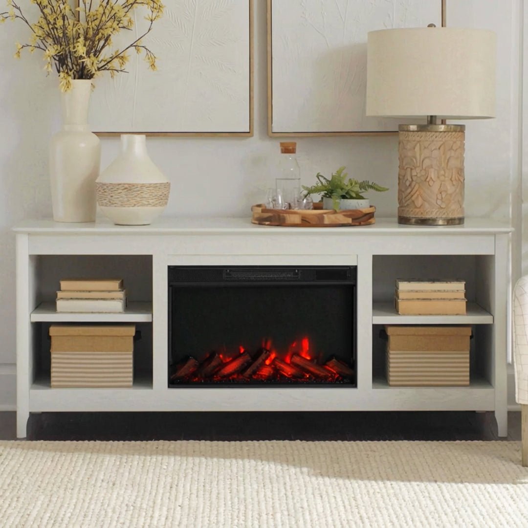 Ashford 68" Solid Wood Slim Electric Fireplace TV Stand - Real Flame