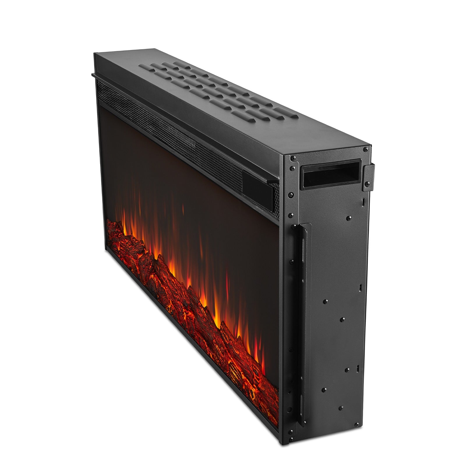 Alden 84" Solid Wood Landscape Electric Fireplace TV Stand - Real Flame
