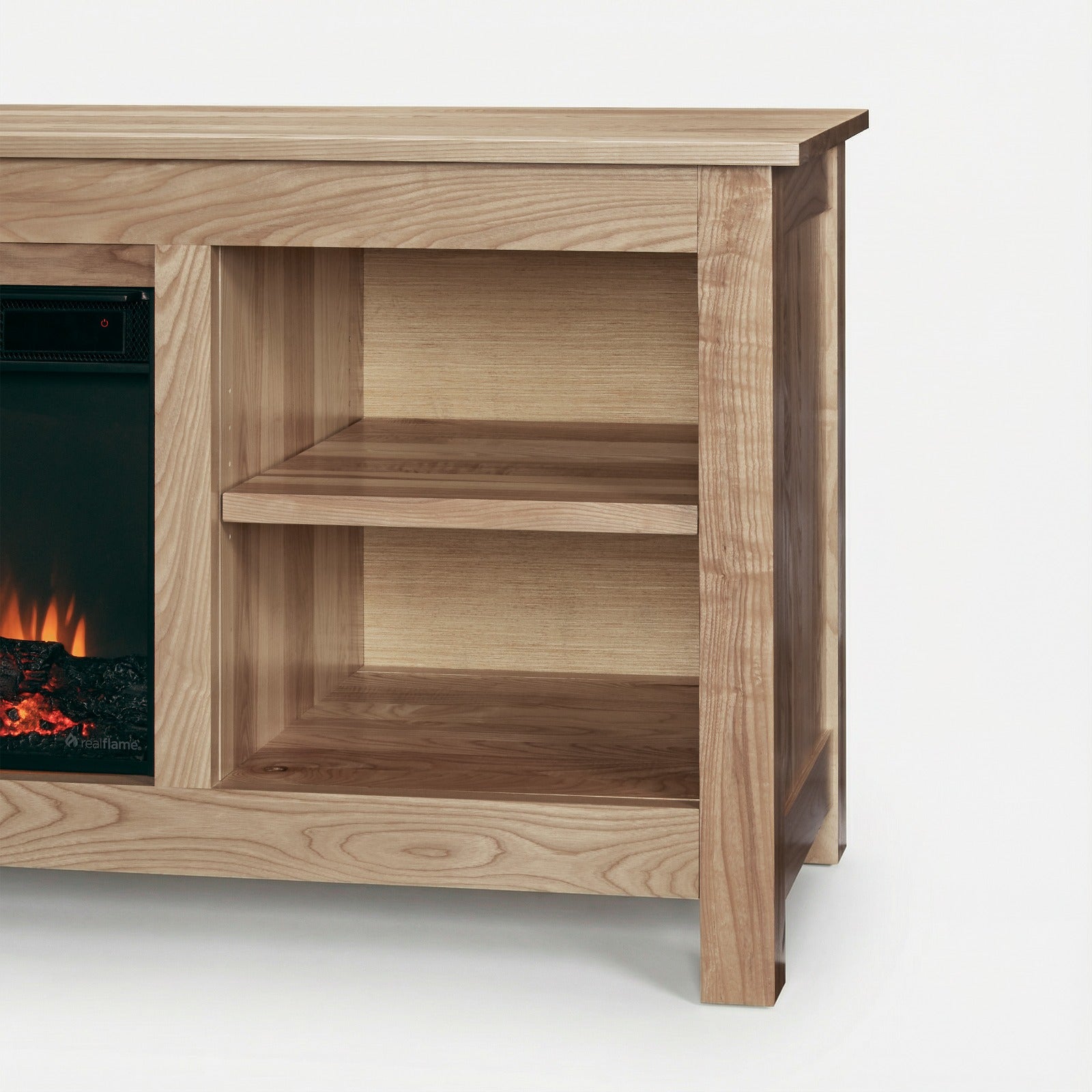 Alden 84" Solid Wood Landscape Electric Fireplace TV Stand - Real Flame