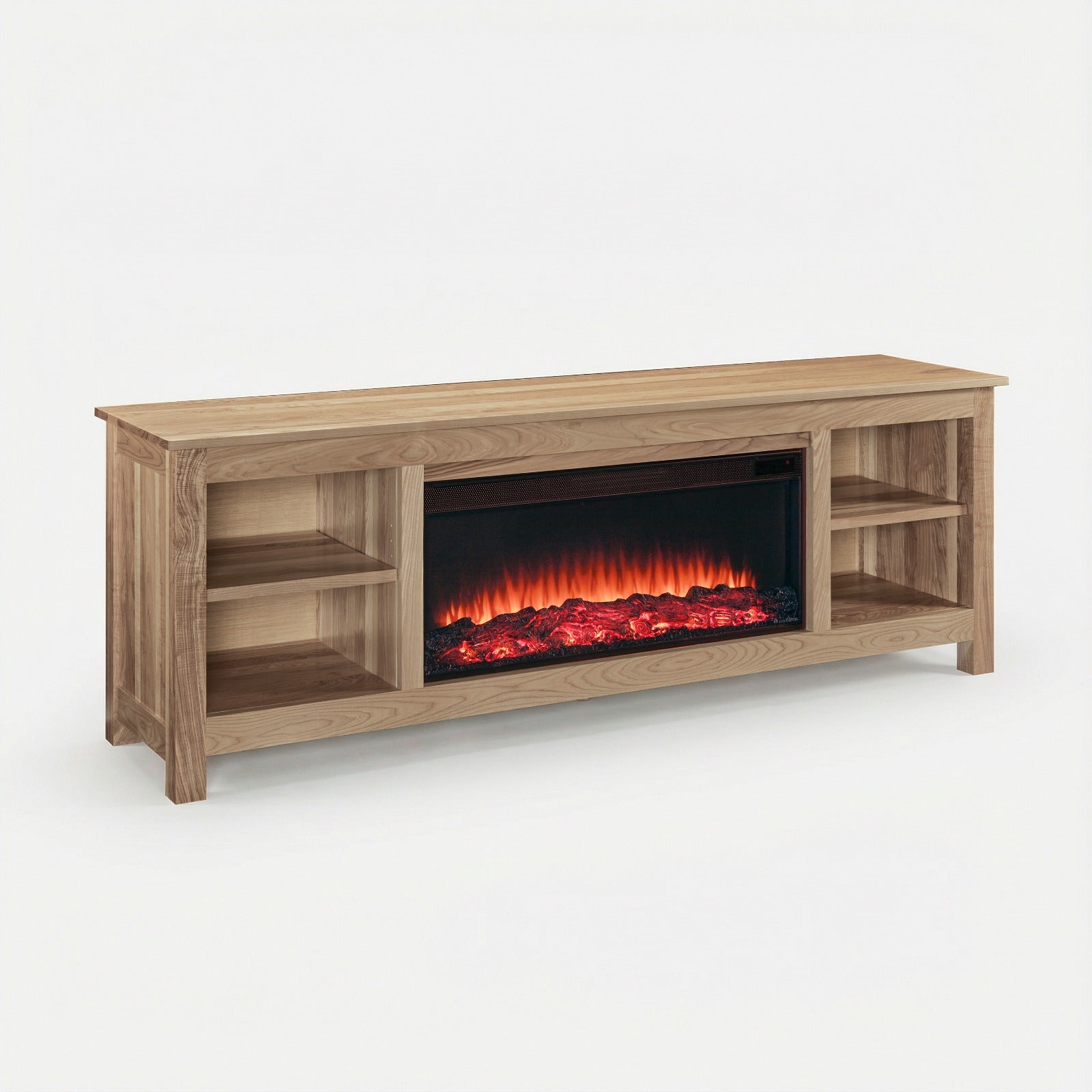 Alden 84" Solid Wood Landscape Electric Fireplace TV Stand - Real Flame