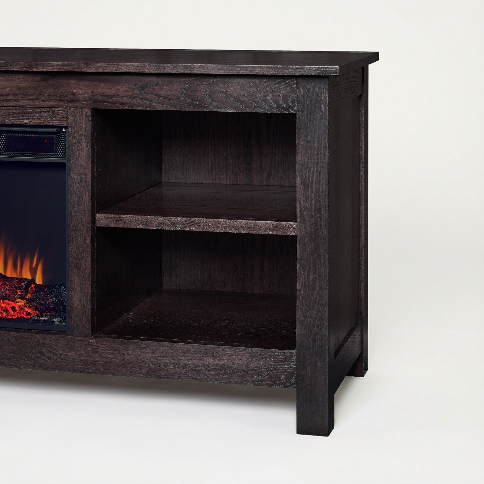 Alden 84" Solid Wood Landscape Electric Fireplace TV Stand - Real Flame