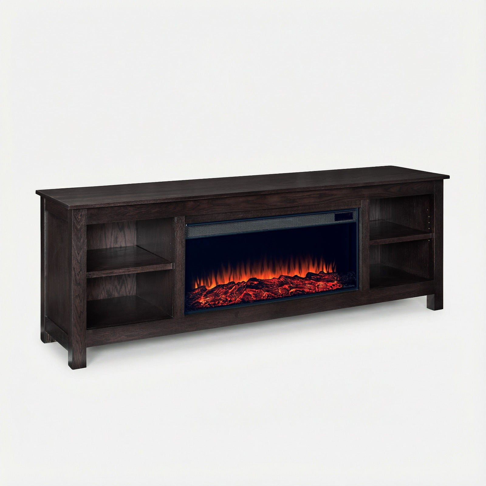 Alden 84" Solid Wood Landscape Electric Fireplace TV Stand - Real Flame
