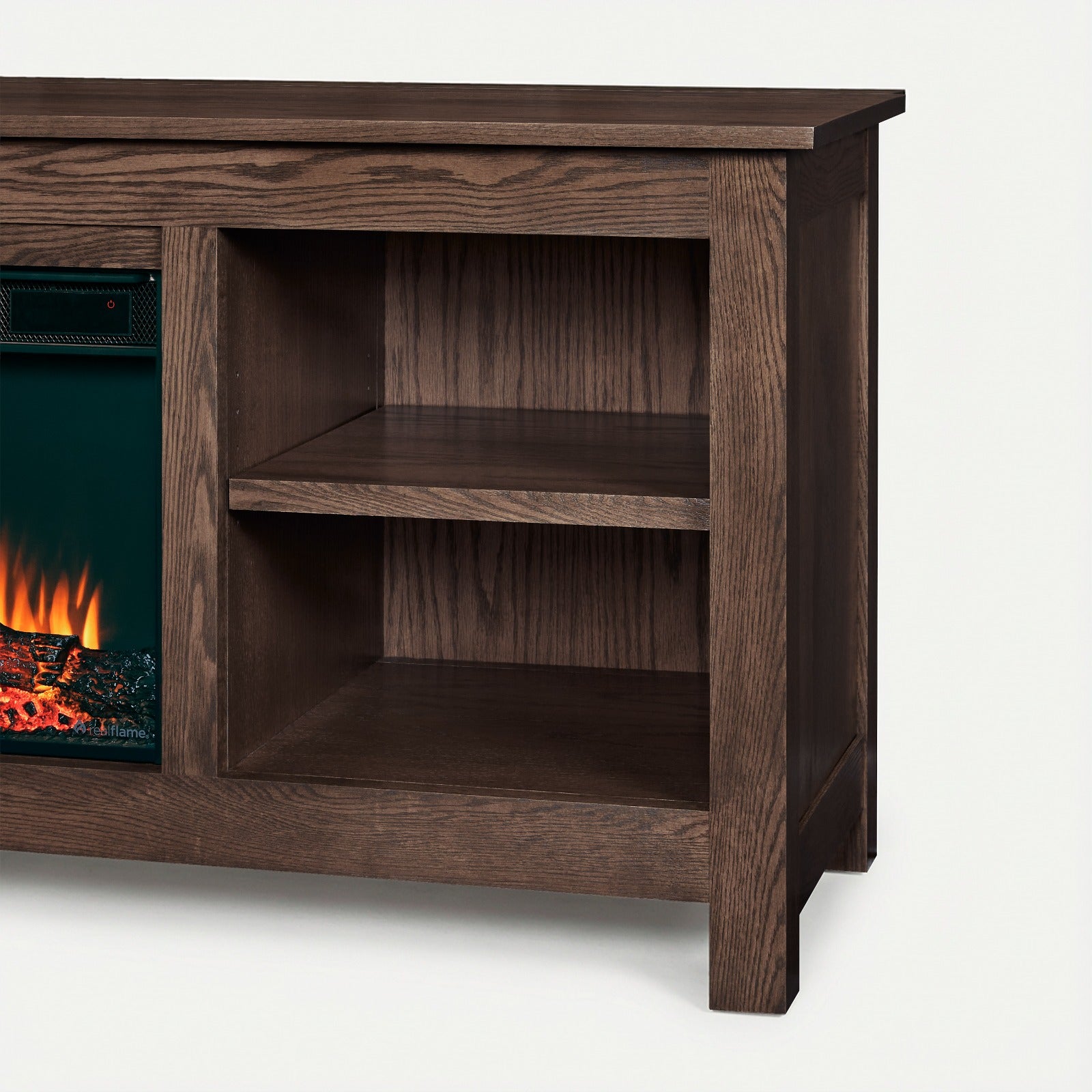 Alden 84" Solid Wood Landscape Electric Fireplace TV Stand - Real Flame