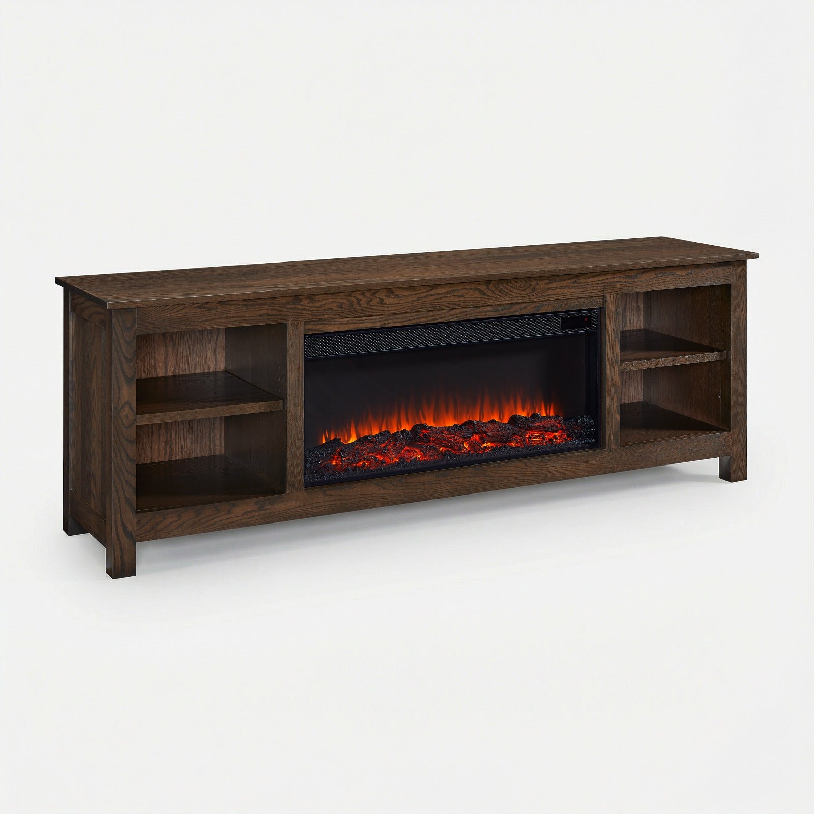 Alden 84" Solid Wood Landscape Electric Fireplace TV Stand - Real Flame