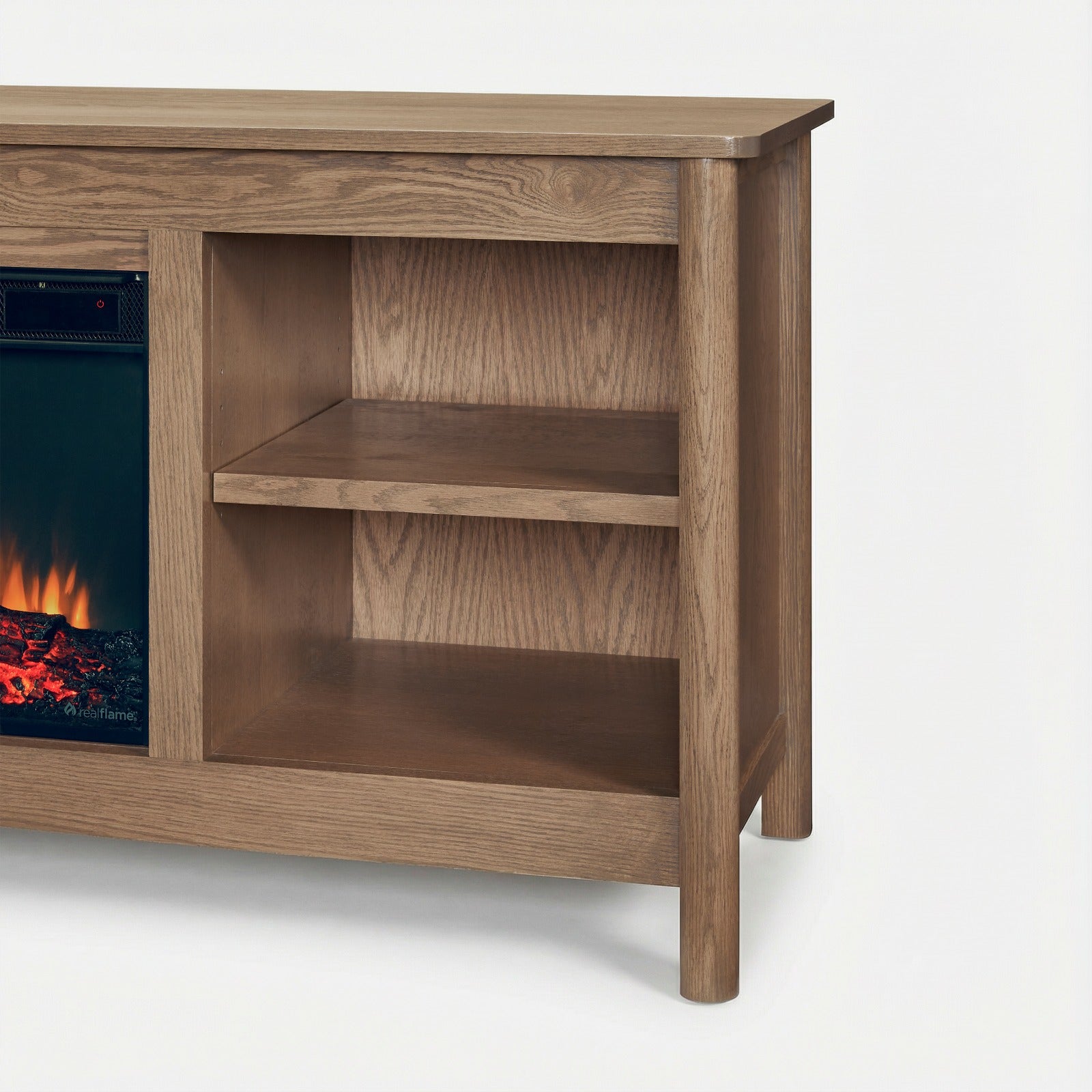 Rowan 81" Solid Wood Landscape Electric Fireplace TV Stand - Real Flame