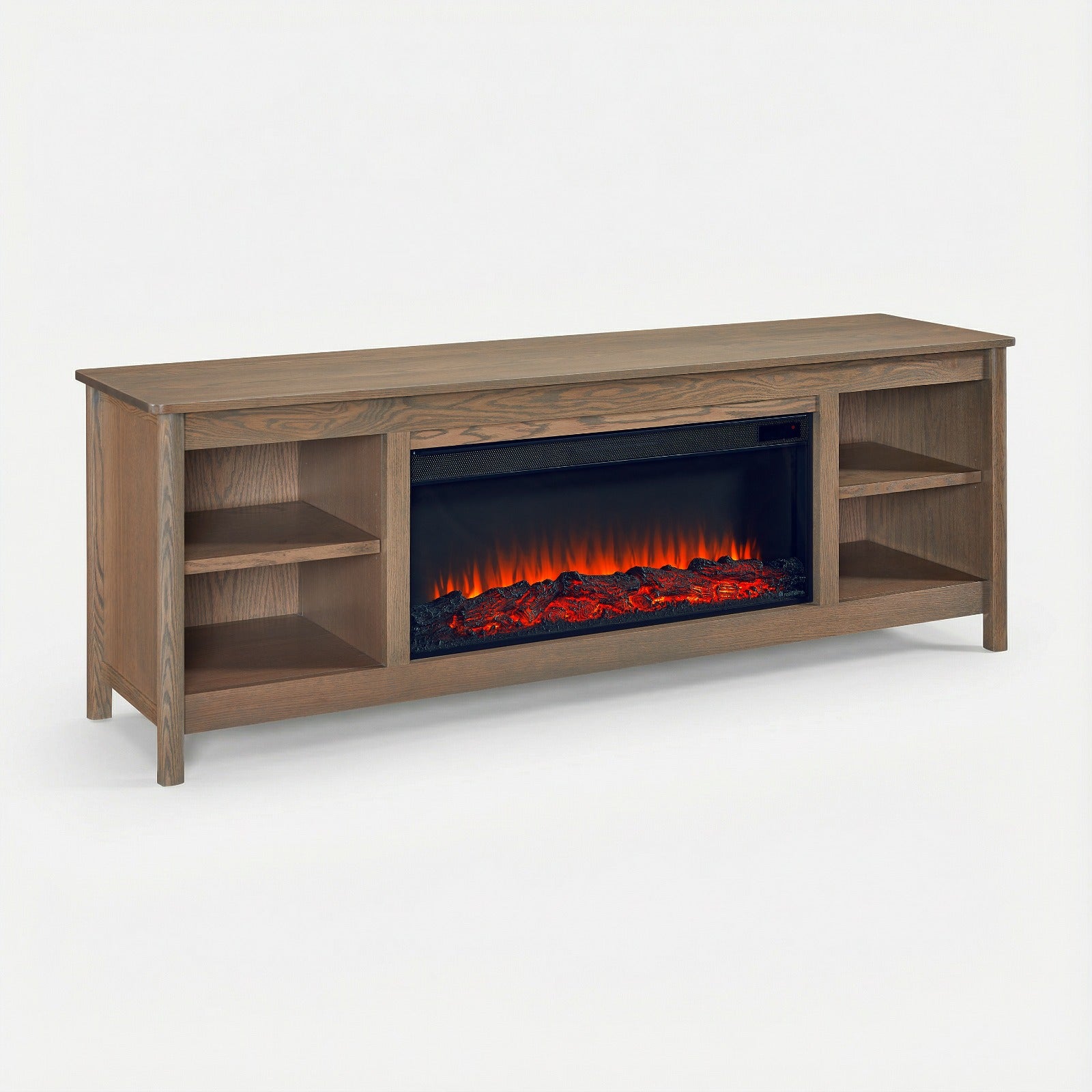 Rowan 81" Solid Wood Landscape Electric Fireplace TV Stand - Real Flame