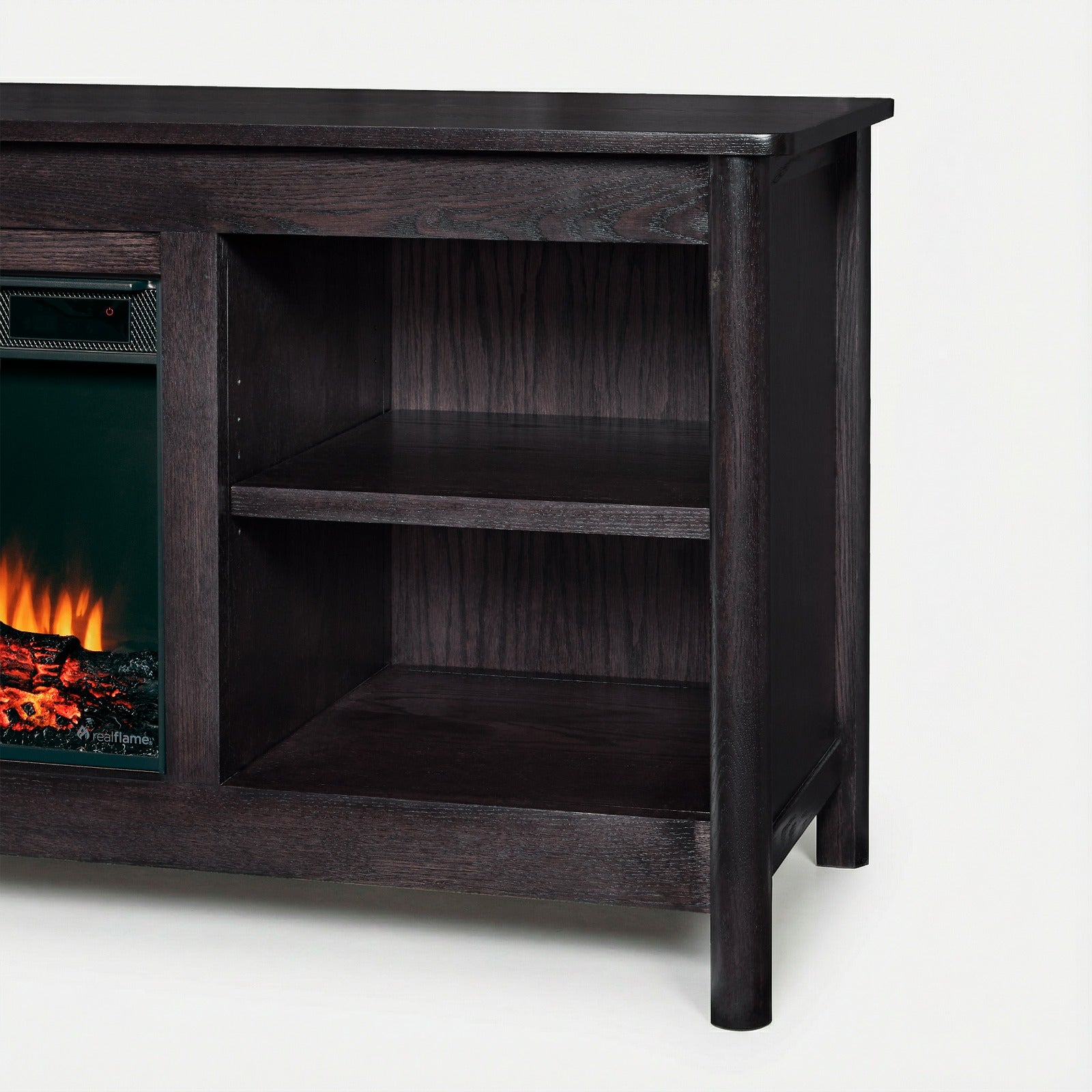 Rowan 81" Solid Wood Landscape Electric Fireplace TV Stand - Real Flame