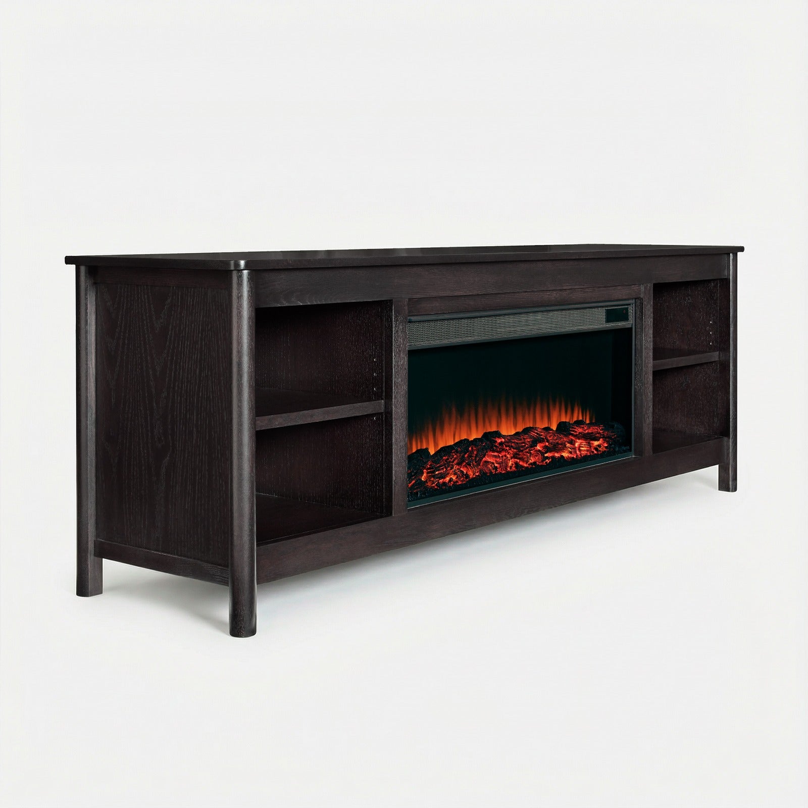Rowan 81" Solid Wood Landscape Electric Fireplace TV Stand - Real Flame