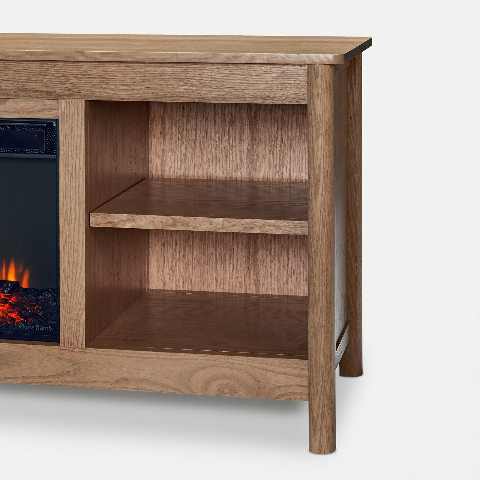 Rowan 81" Solid Wood Landscape Electric Fireplace TV Stand - Real Flame