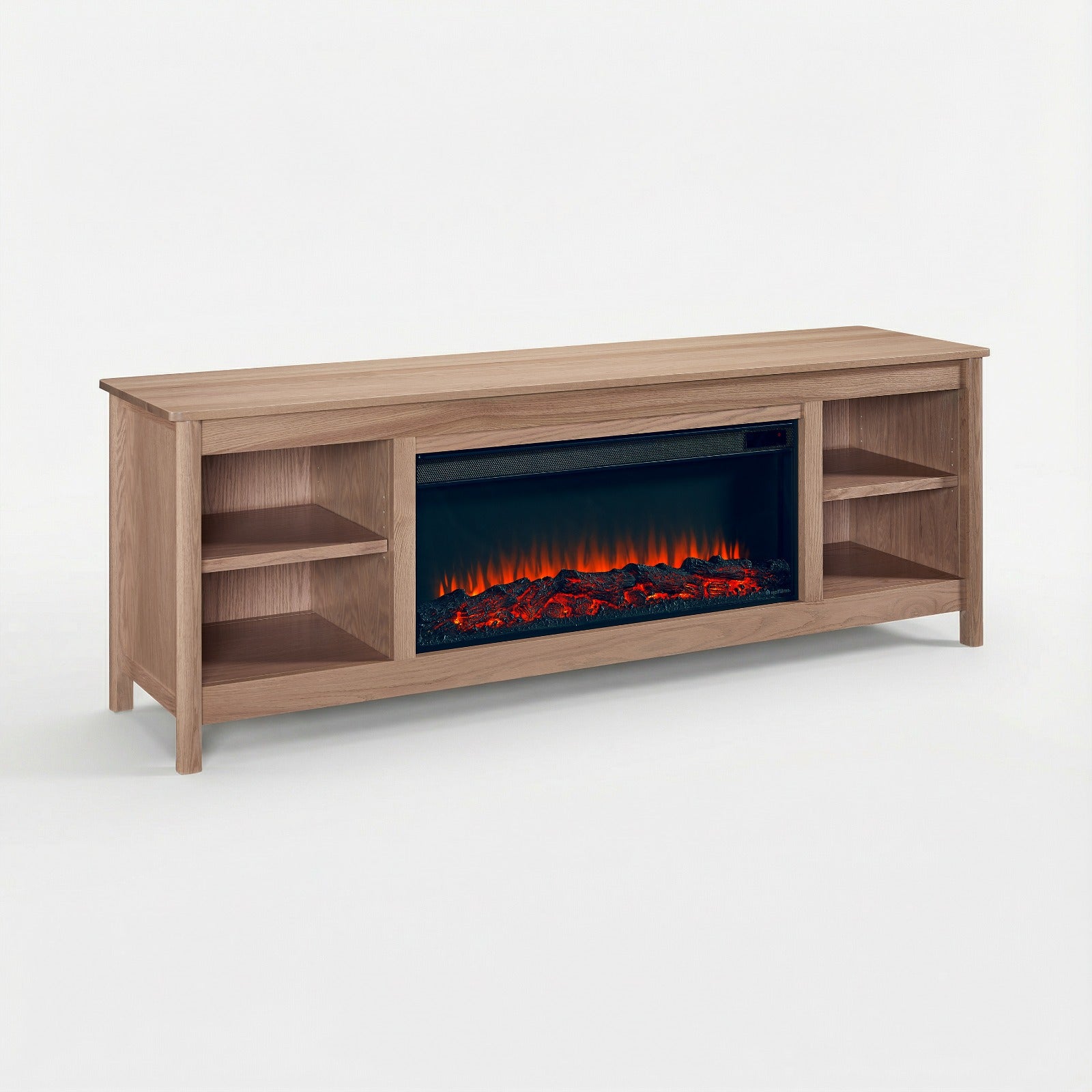 Rowan 81" Solid Wood Landscape Electric Fireplace TV Stand - Real Flame
