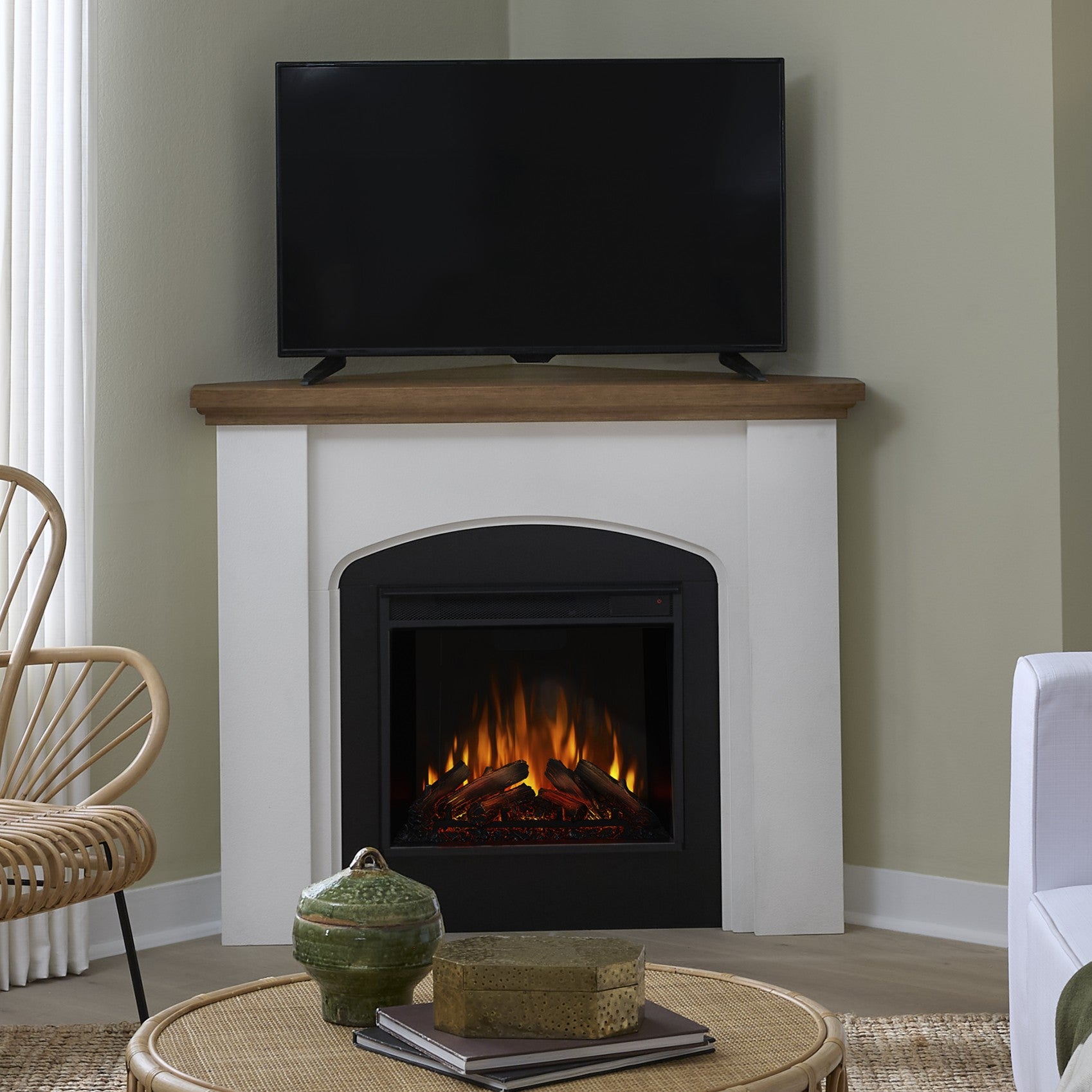 Anika Corner Electric Fireplace