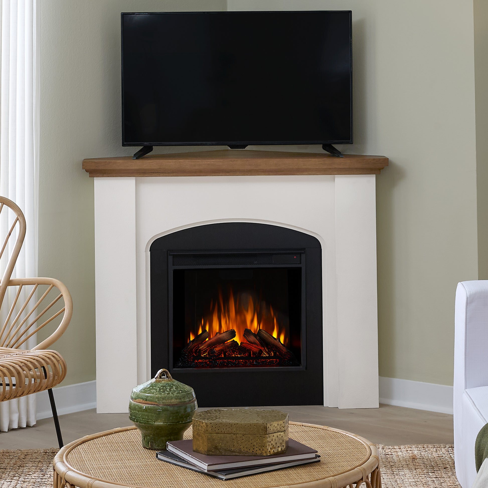 Anika Corner Electric Fireplace - Real Flame
